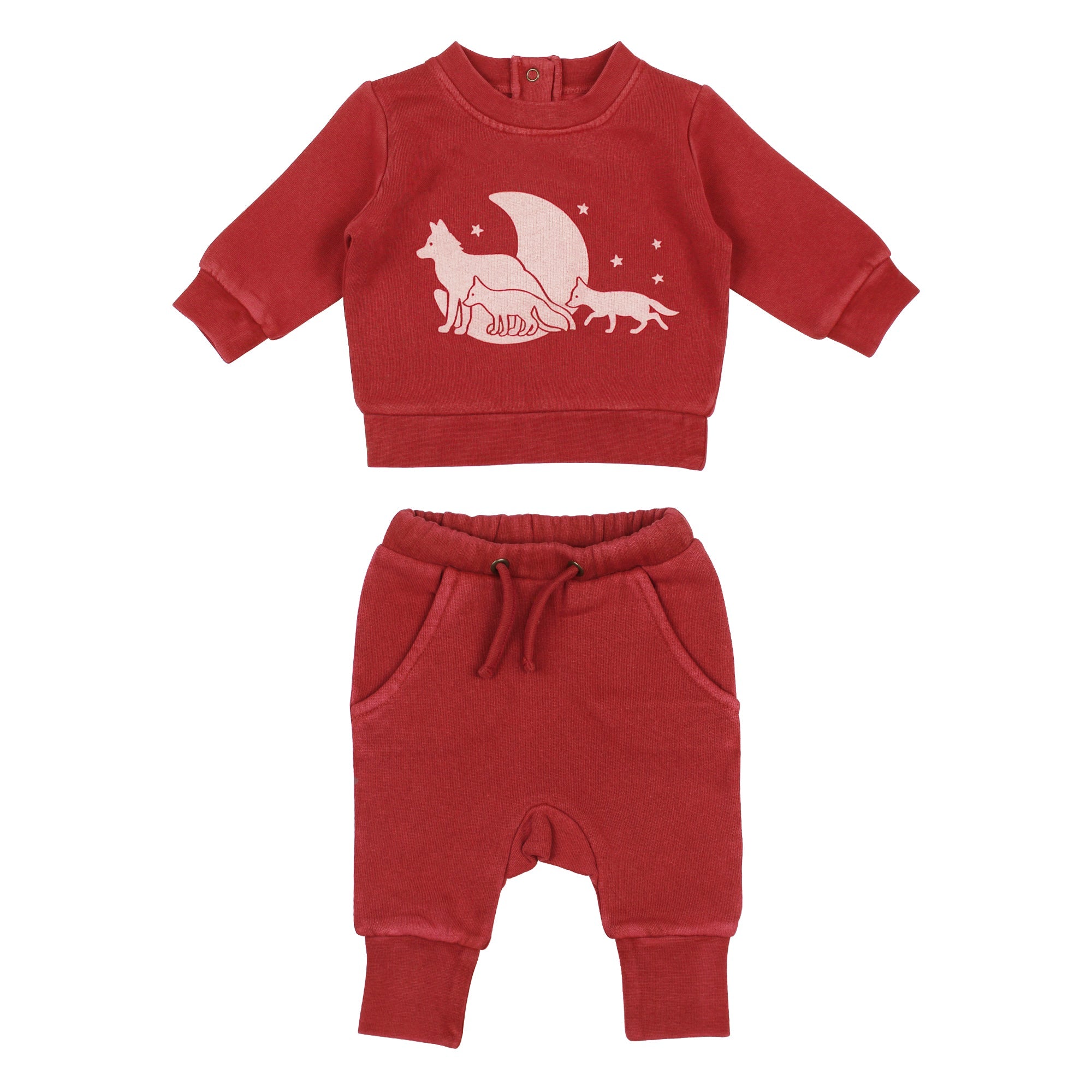 Cherry Fox Graphic Sweatshirt & Jogger Set