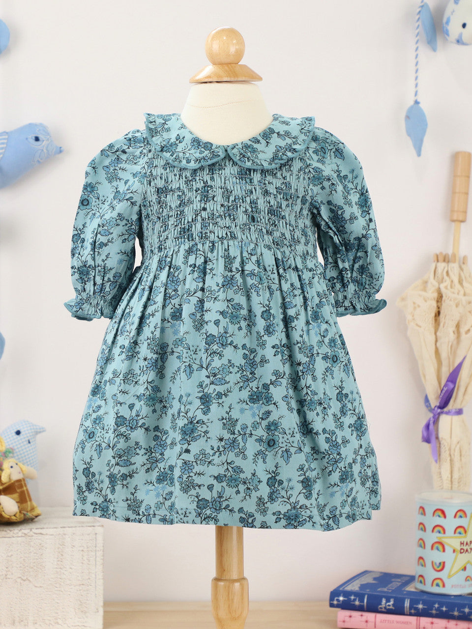 Smoke Blue Porcelain Baby Dress
