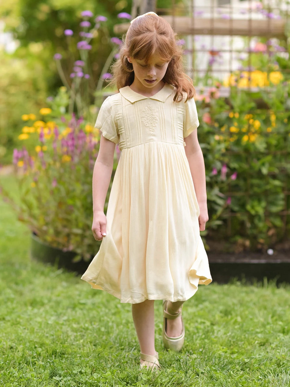 Ecru Folklore Kids Dress