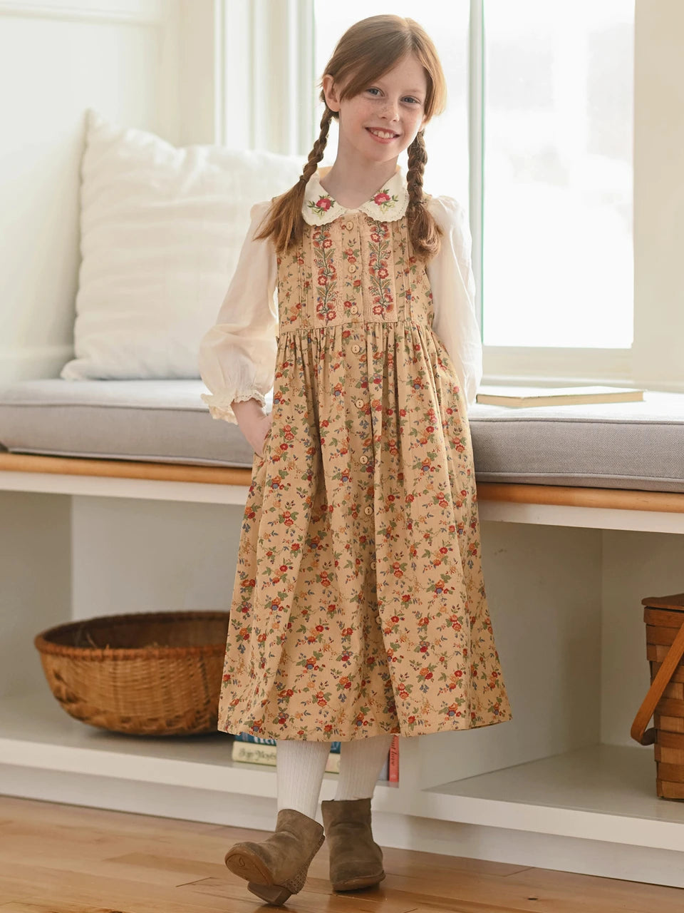 Antique Country Corduroy Dress