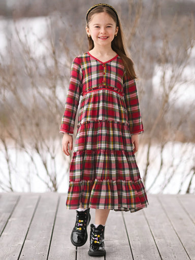 Red Multi Highland Road Dress