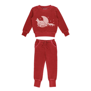 Cherry Fox Graphic Sweatshirt & Jogger Set