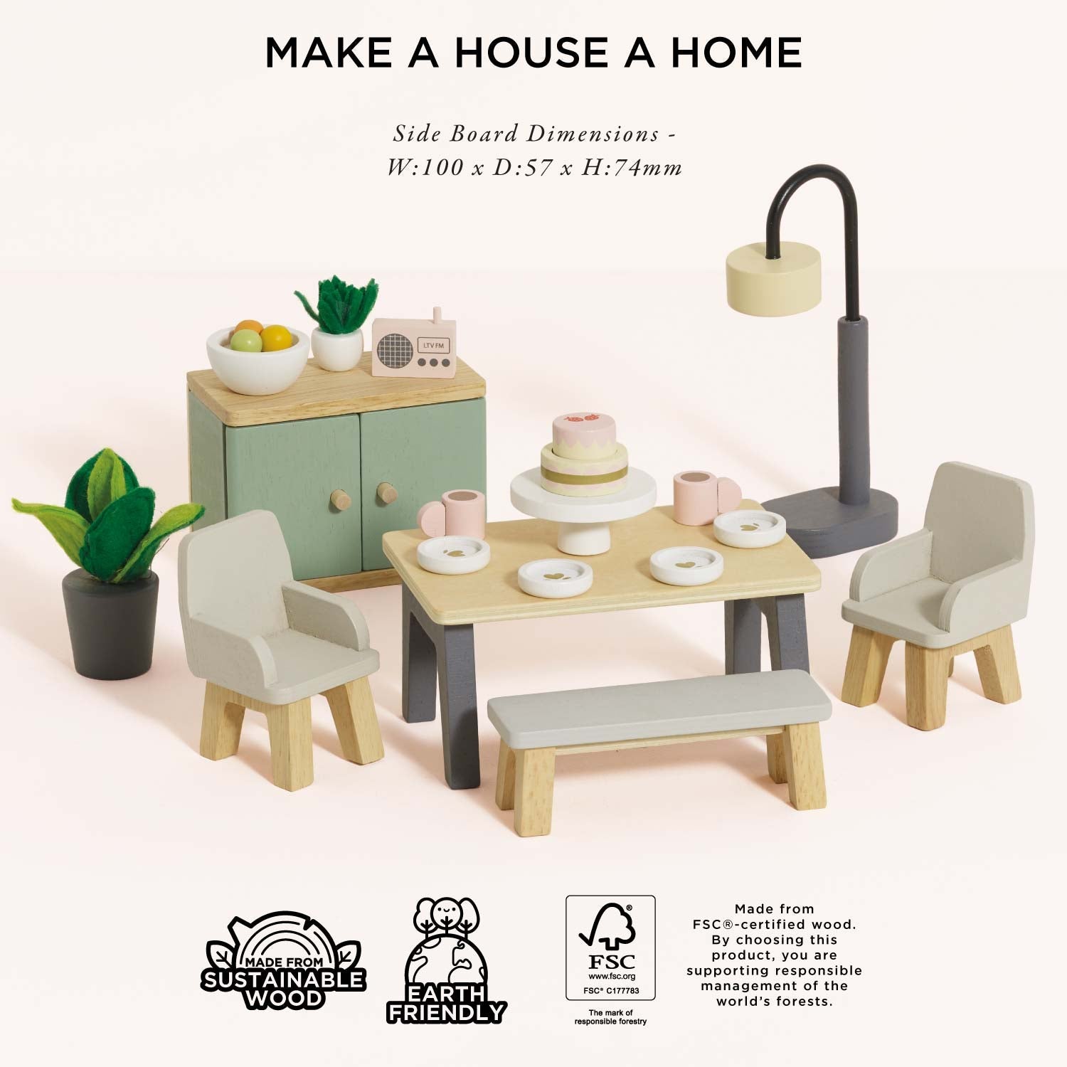 Wooden Dolls House Dining Room — Le Toy Van product photo 3