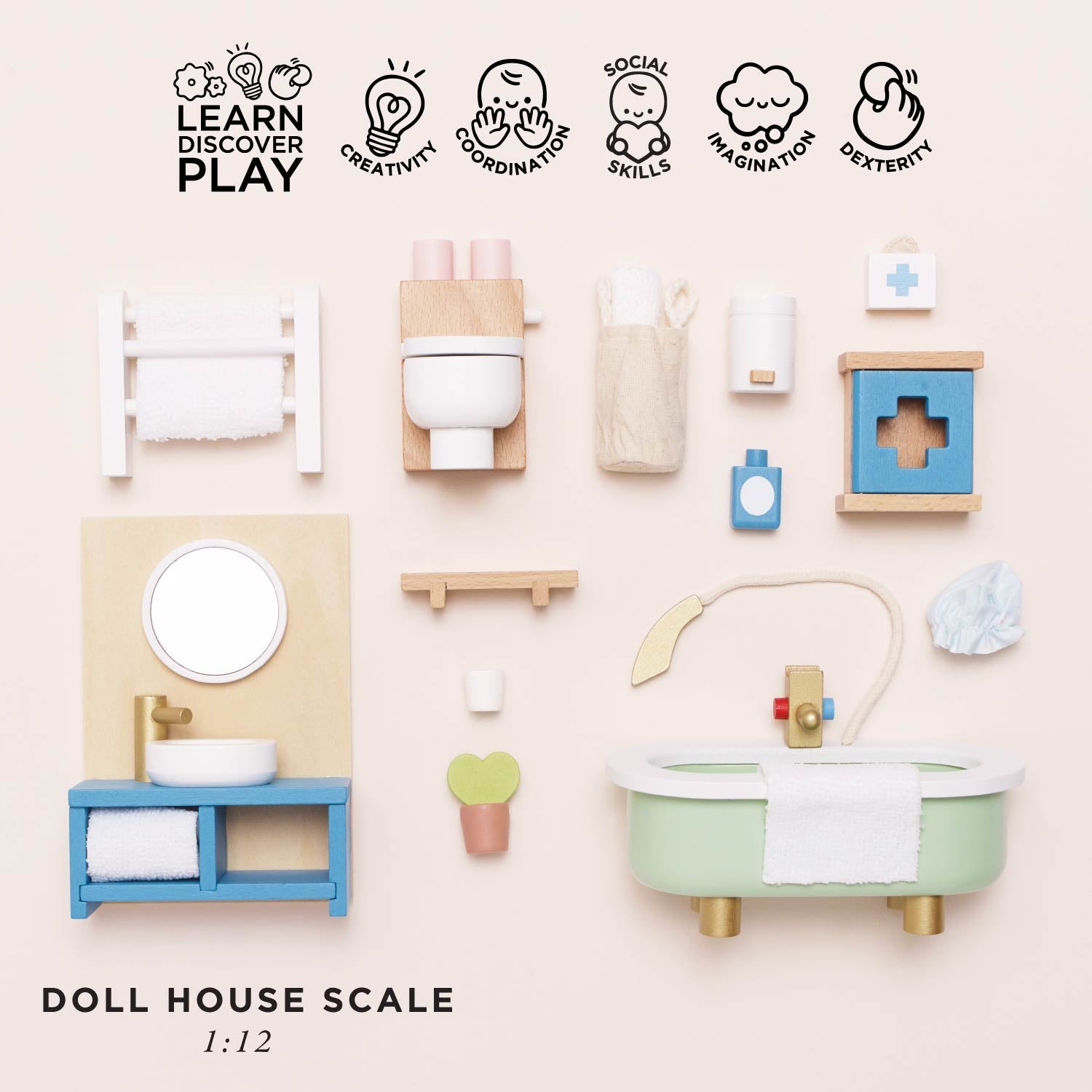 Wooden Dolls House Bathroom Furniture — Le Toy Van product photo 2