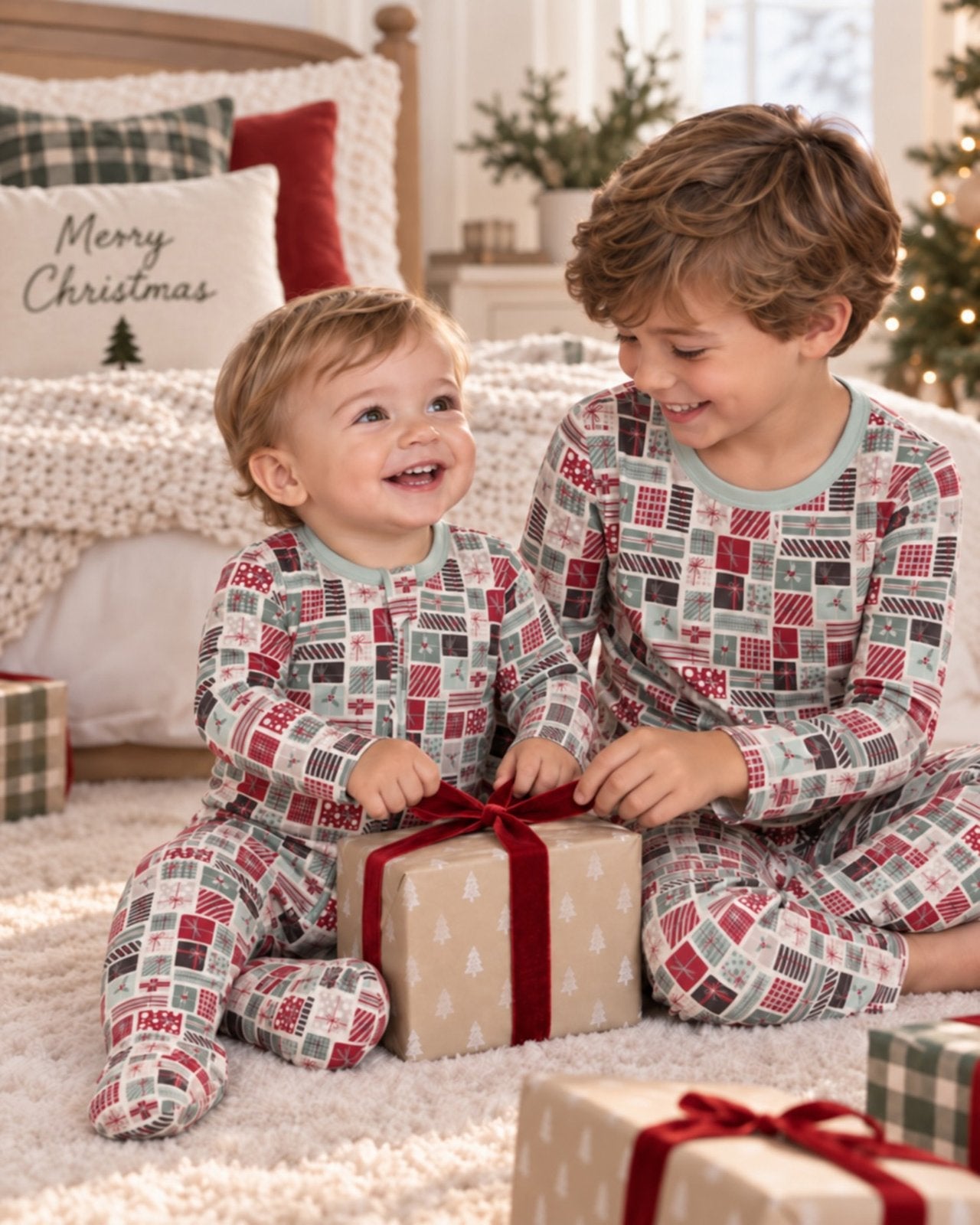 Natural Christmas Gifts Long Sleeve Pajama Set — gallery photo 5