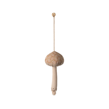 Maileg Mushroom Ornament Winter Heart, Ocher 