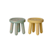 a white background with the Maileg Stool set for the maileg Mouse in the colors Mint/Light yellow