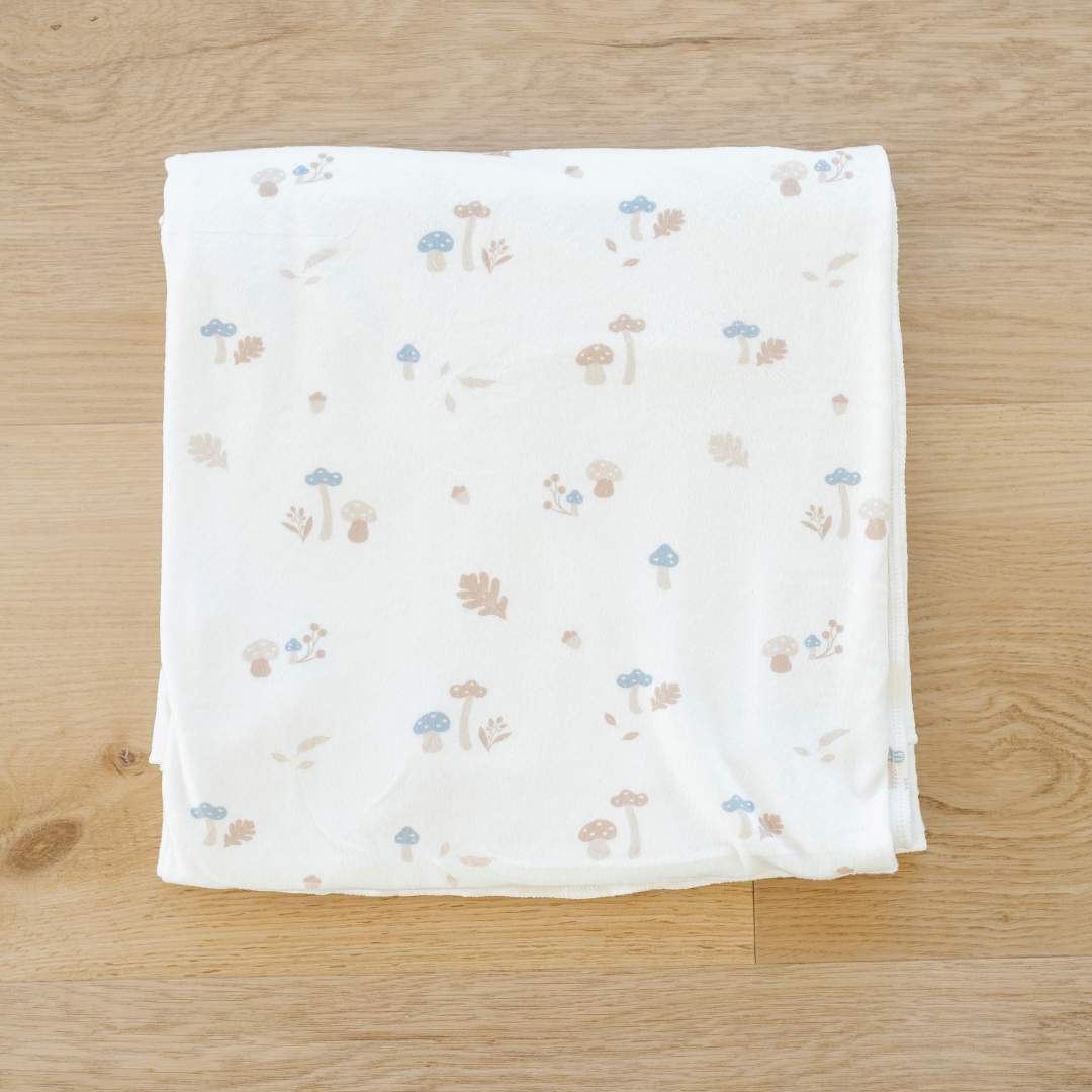 Mushroom Minky Stretch Luxe Swaddle — gallery photo 2