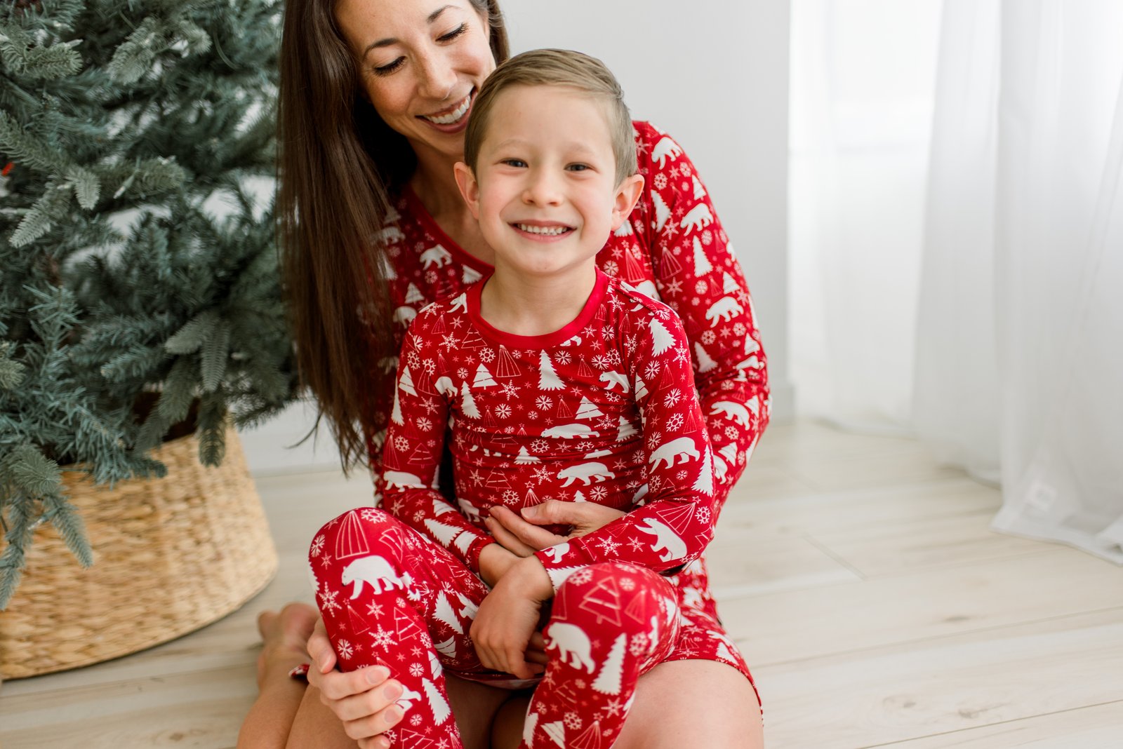 Crimson Polar Bear Long Sleeve Pajama Set — gallery photo 3