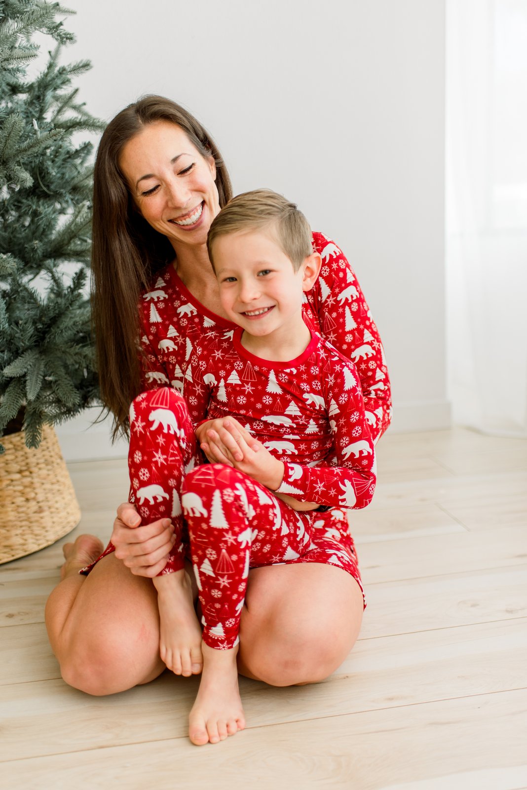 Crimson Polar Bear Long Sleeve Pajama Set — gallery photo 6