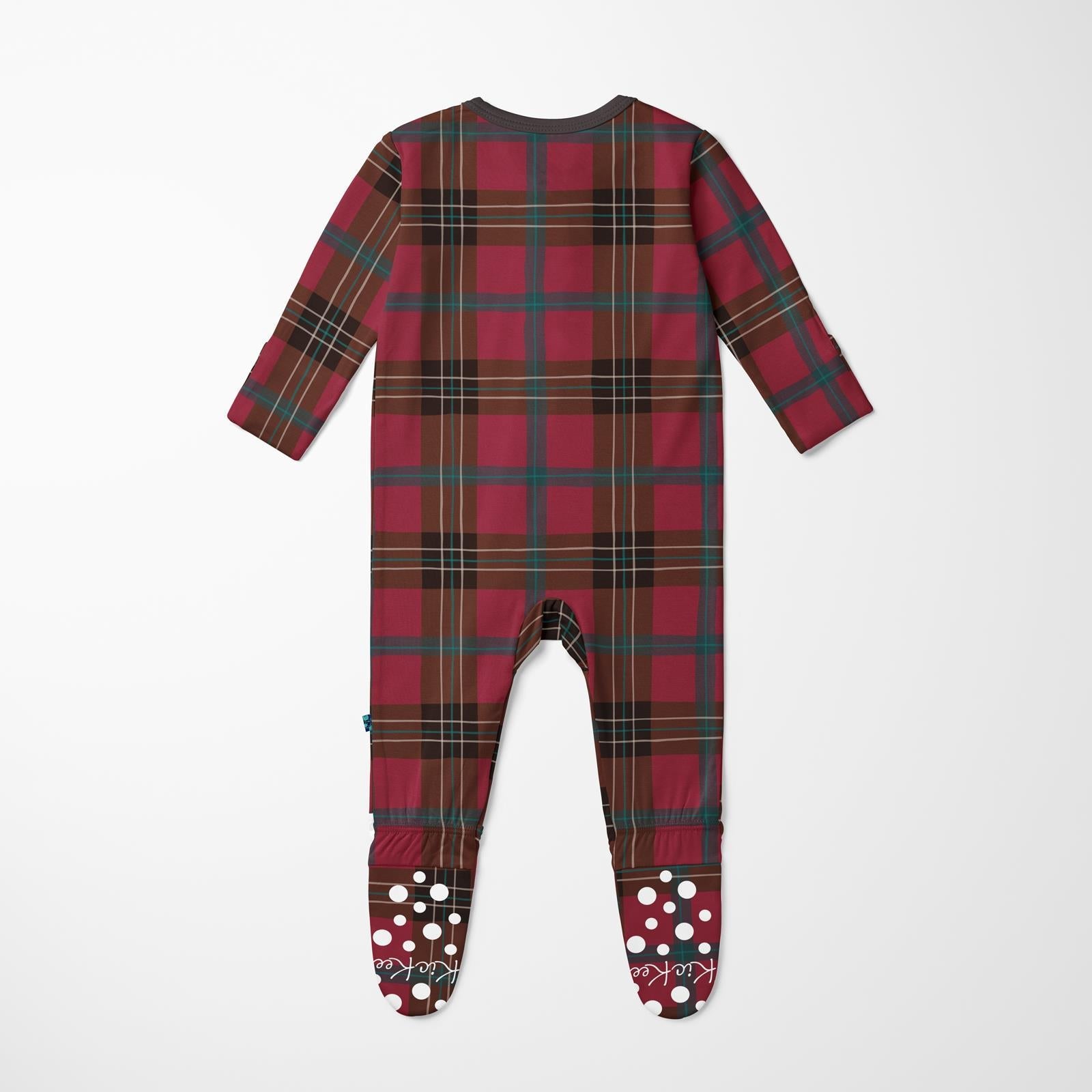Winter Lodge Plaid Footie with 2-Way Zipper — gallery photo 2