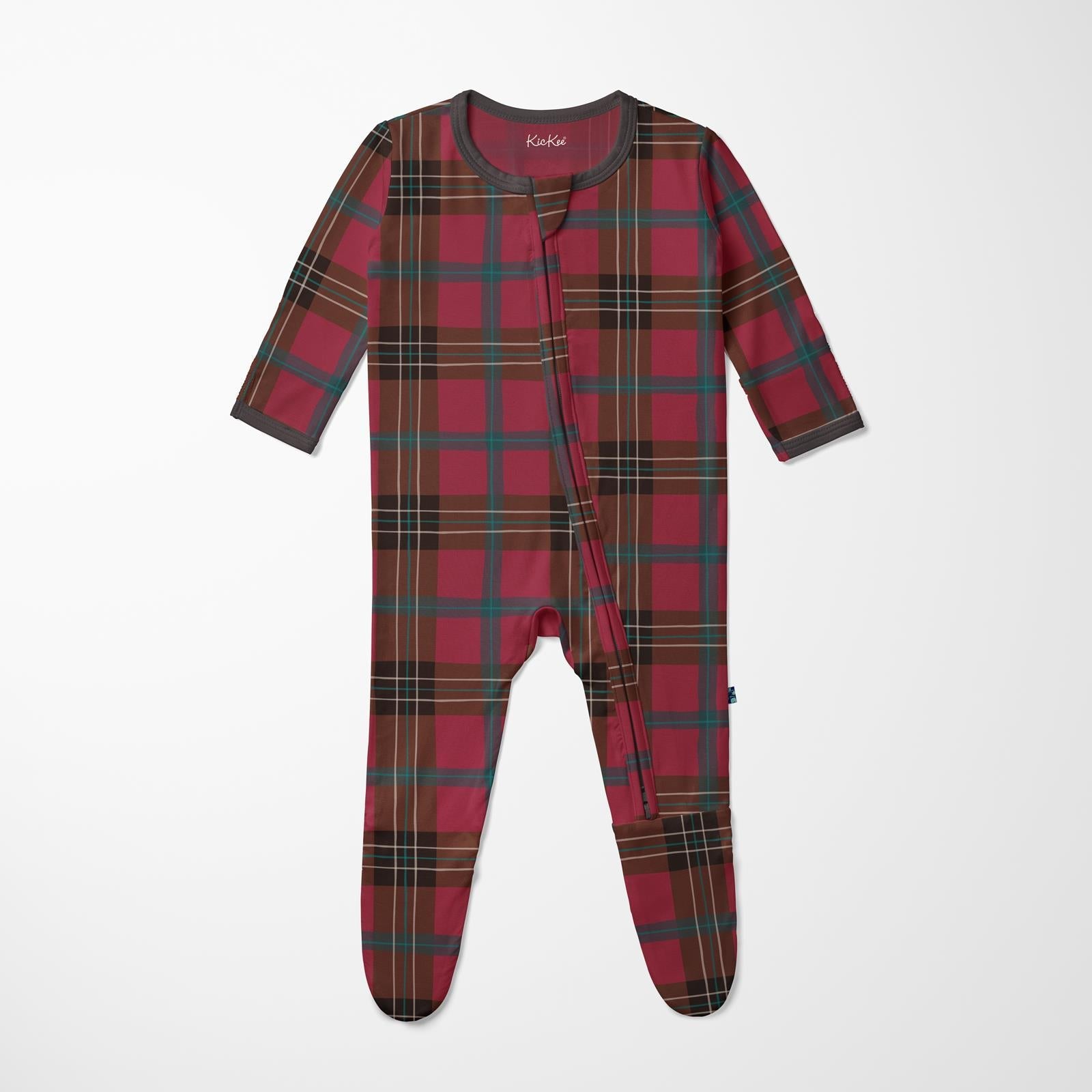 Winter Lodge Plaid Footie with 2-Way Zipper — main product photo