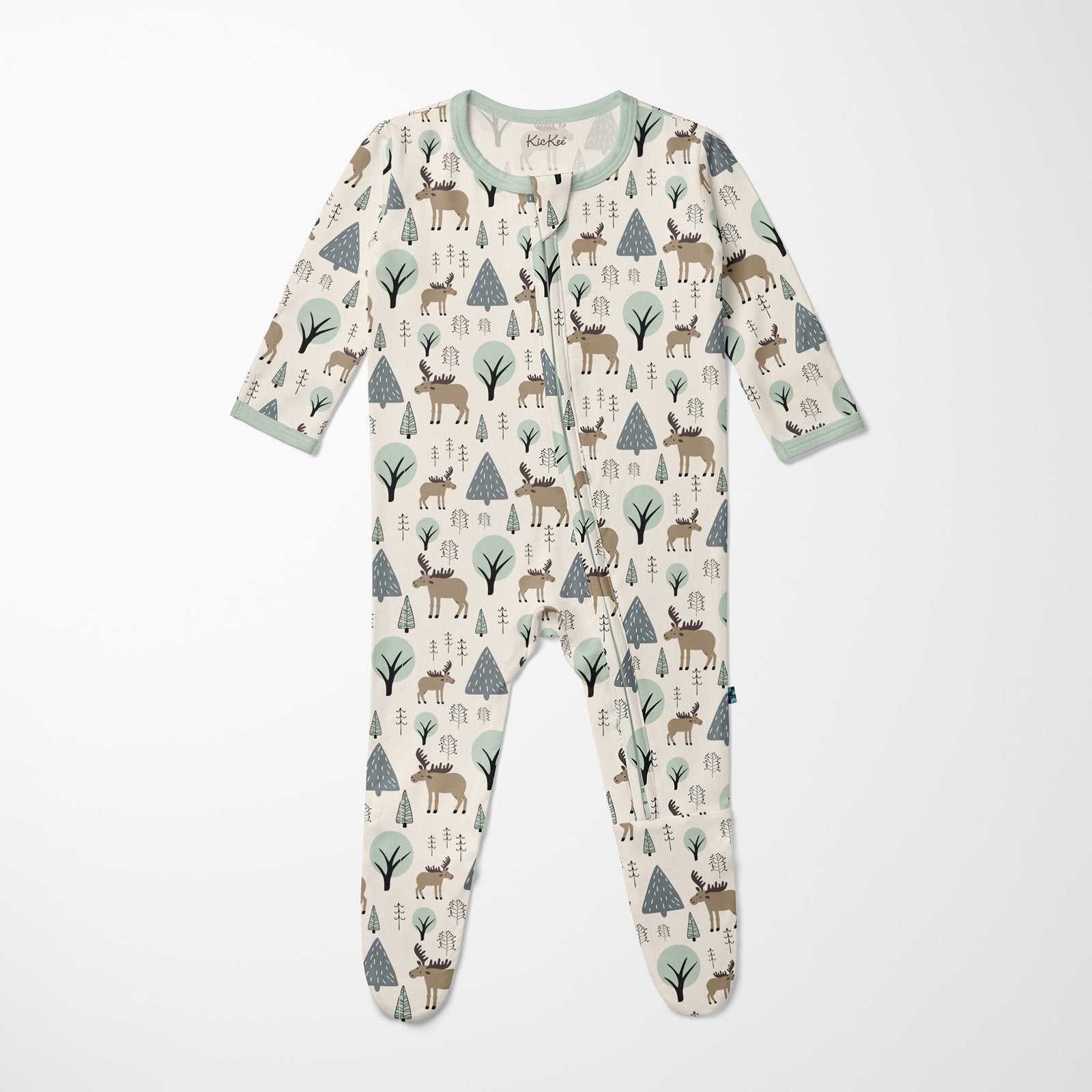 Natural Forest Moose Footie with 2-Way Zipper — gallery photo 5