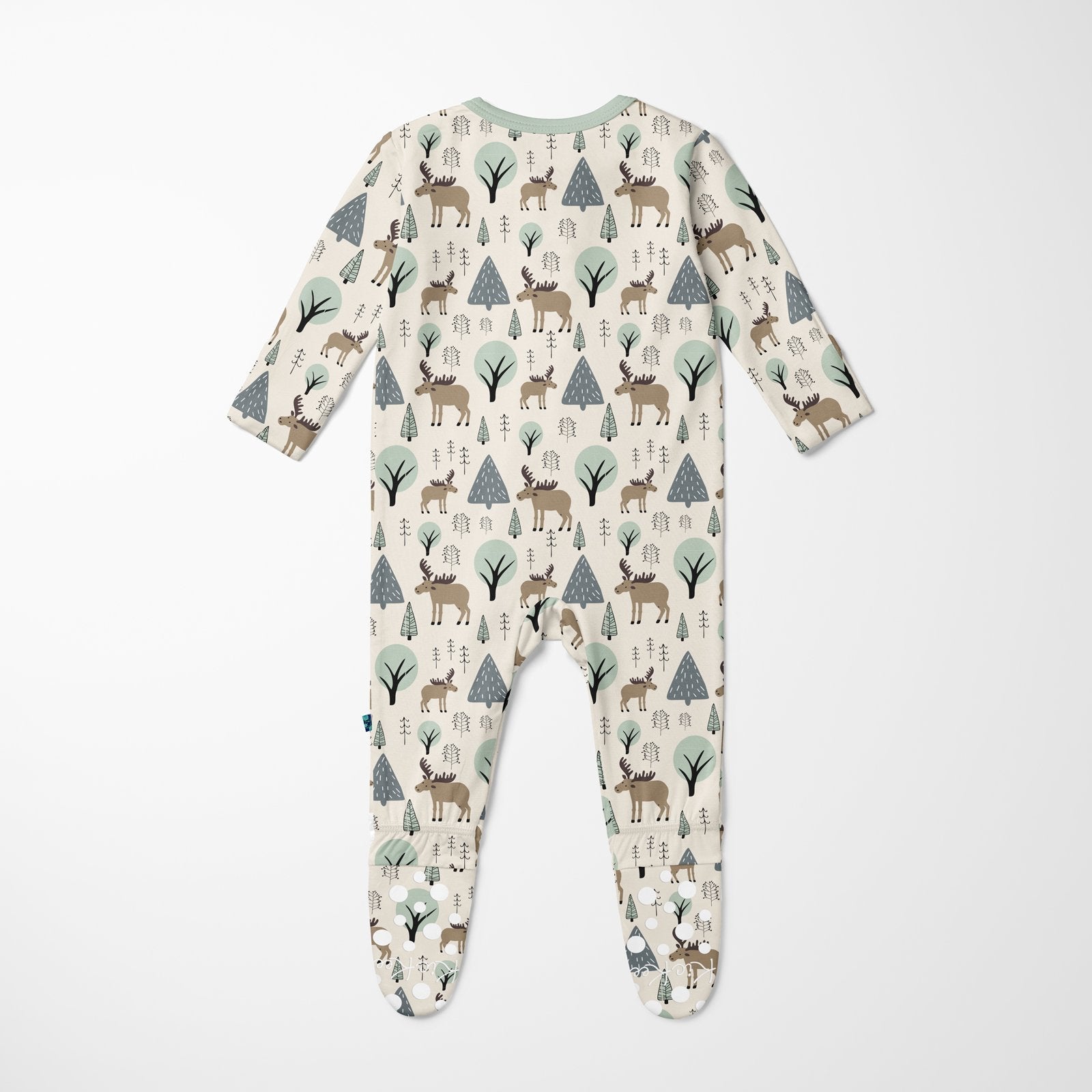 Natural Forest Moose Footie with 2-Way Zipper — gallery photo 6