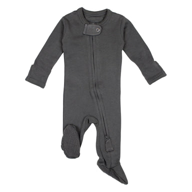 2 Way Zipper Footie Gray Preemie-NB