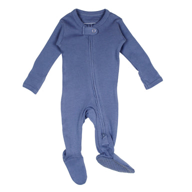 2 Way Zipper Footie Slate Preemie-NB