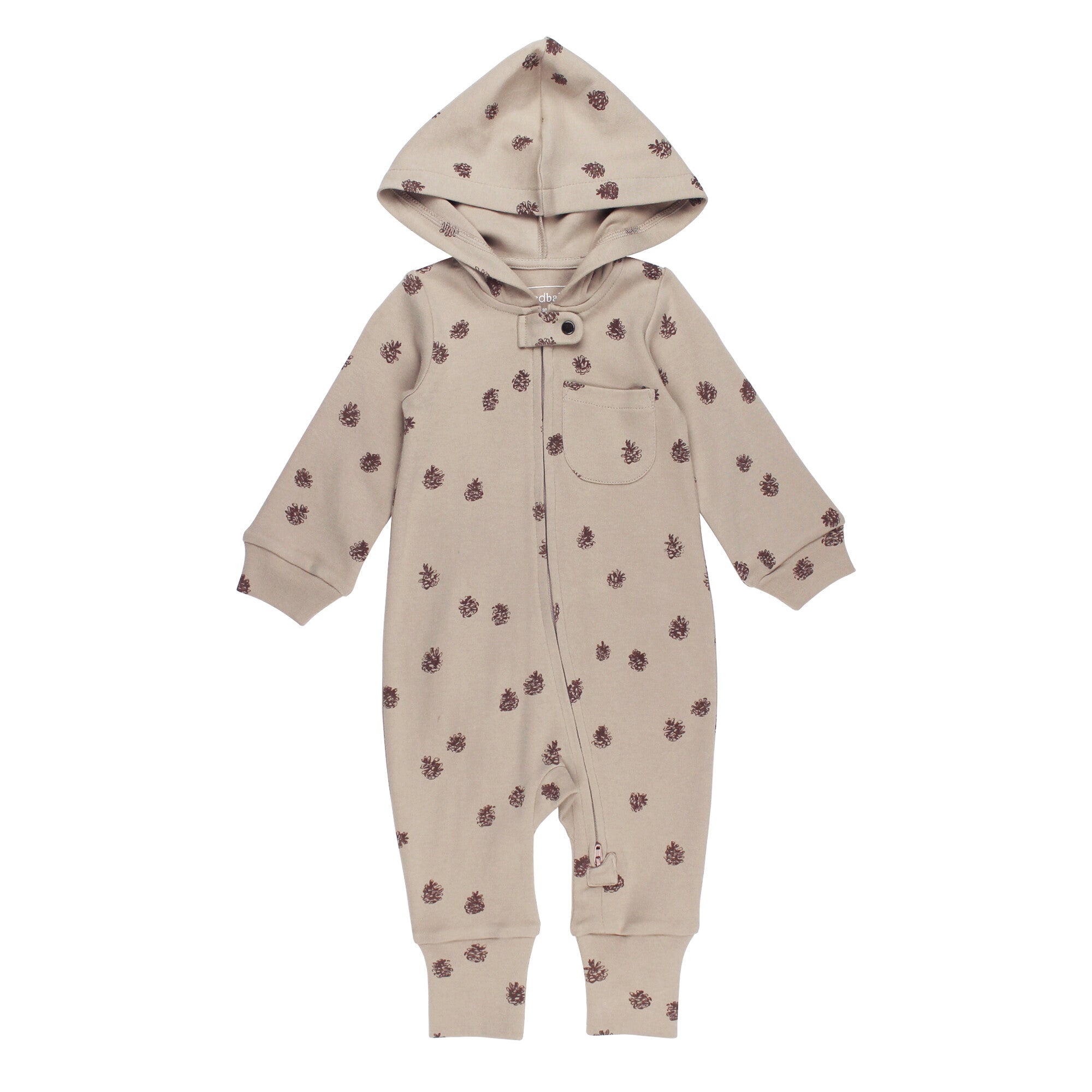 Oatmeal Pinecone Zipper Romper