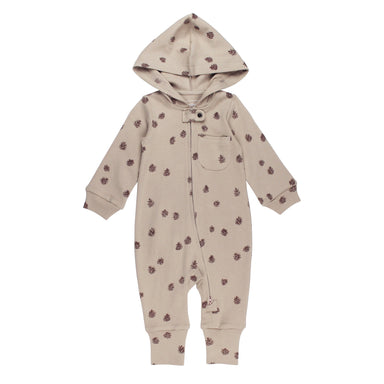 Oatmeal Pinecone Zipper Romper