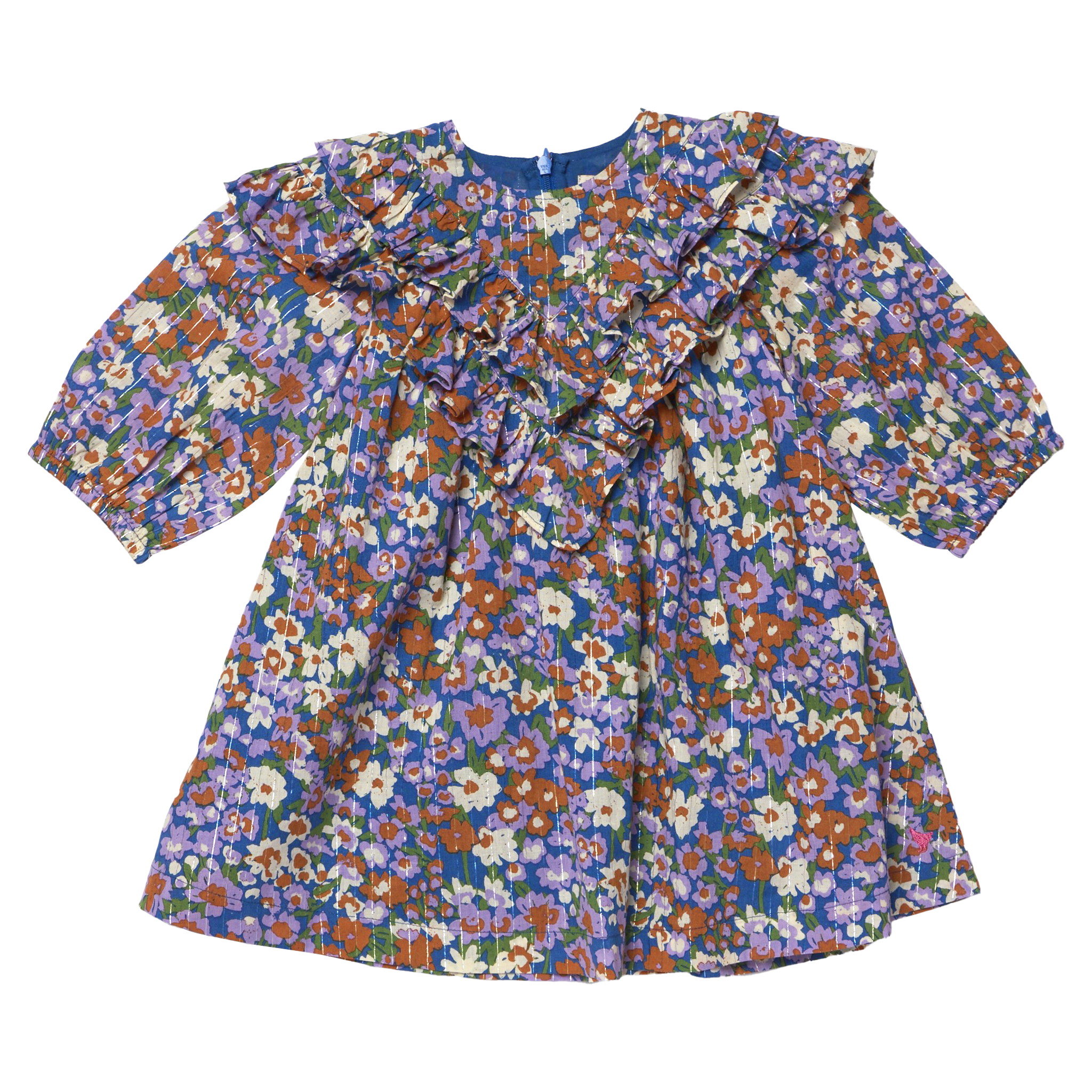Girls Everly Dress - True Blue Sketched Floral