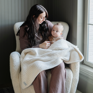 Swan Waffle Knit Receiving Blankets — gallery photo 2