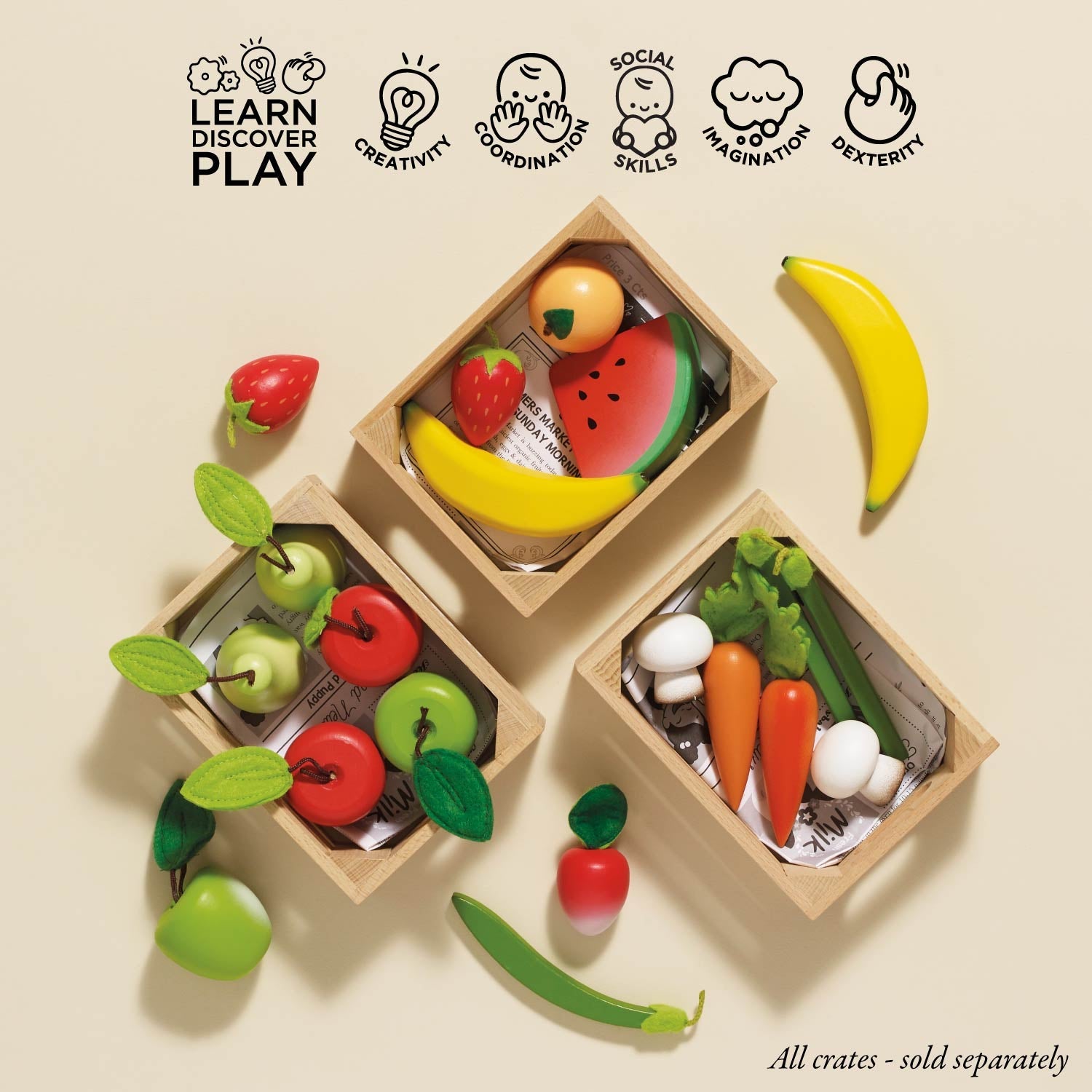 Harvest Vegetables Wooden Market Crate — Le Toy Van product photo 3