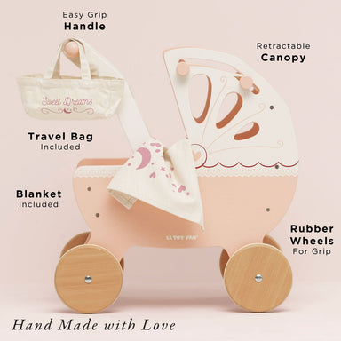 Sweet Dreams Pink Pram — Le Toy Van product photo 2