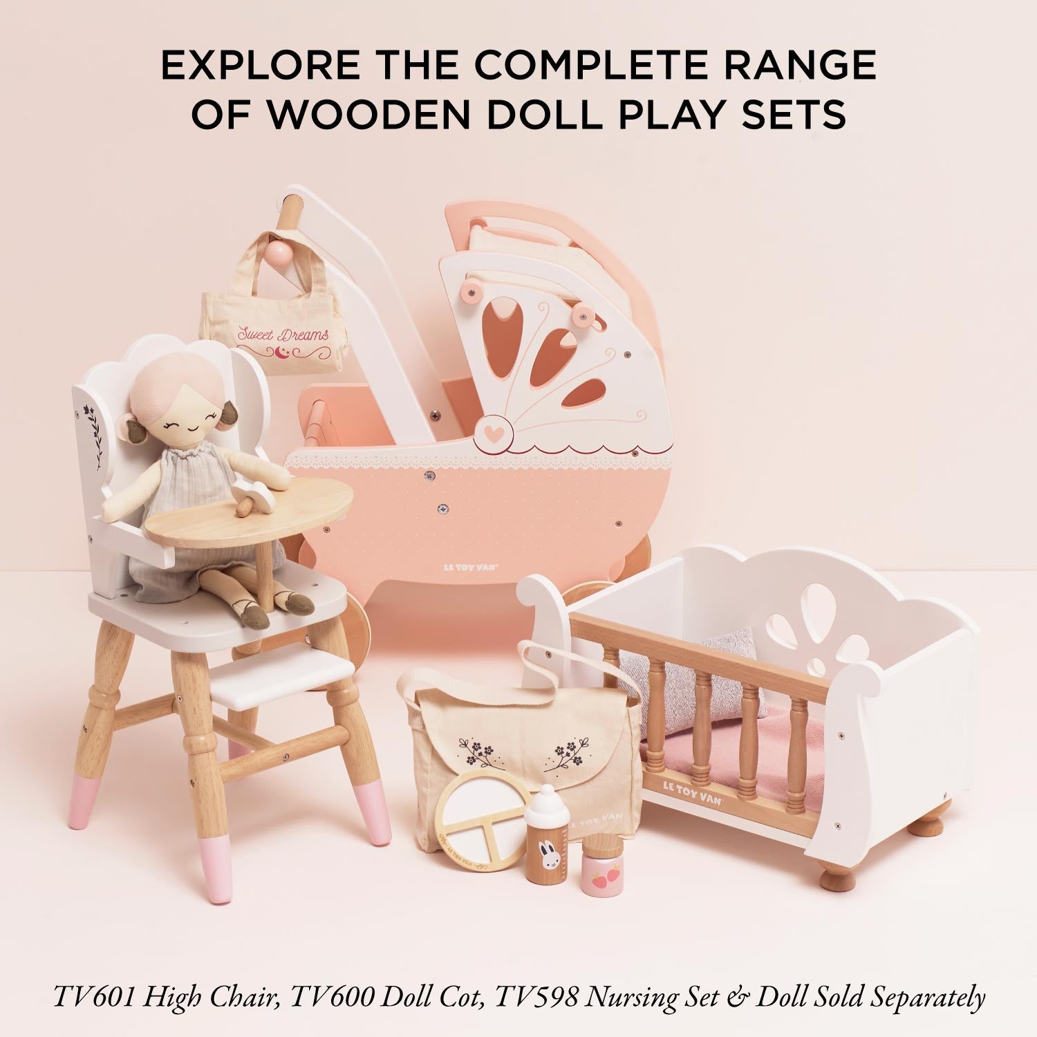 Sweet Dreams Pink Pram — Le Toy Van product photo 6