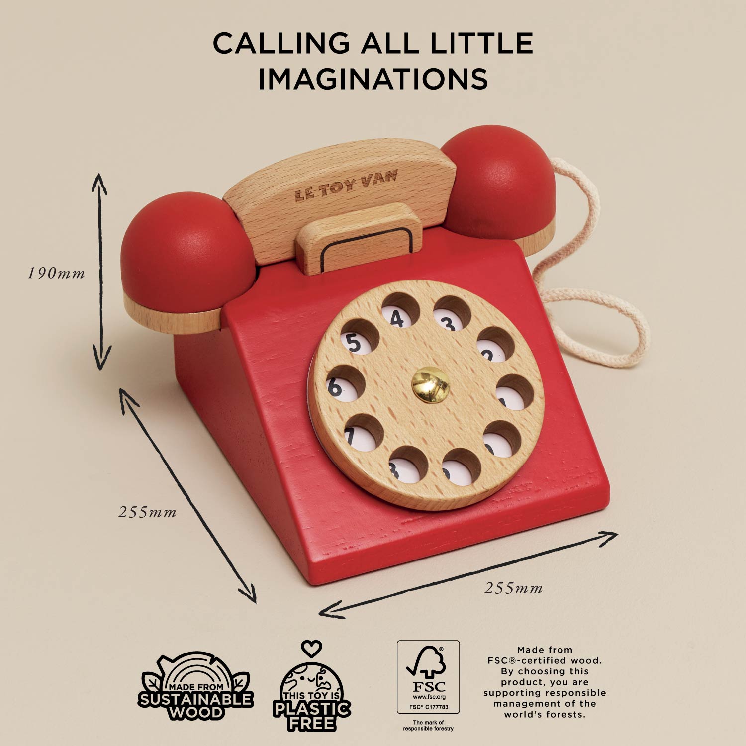 Vintage Wooden Phone — Le Toy Van product photo 4