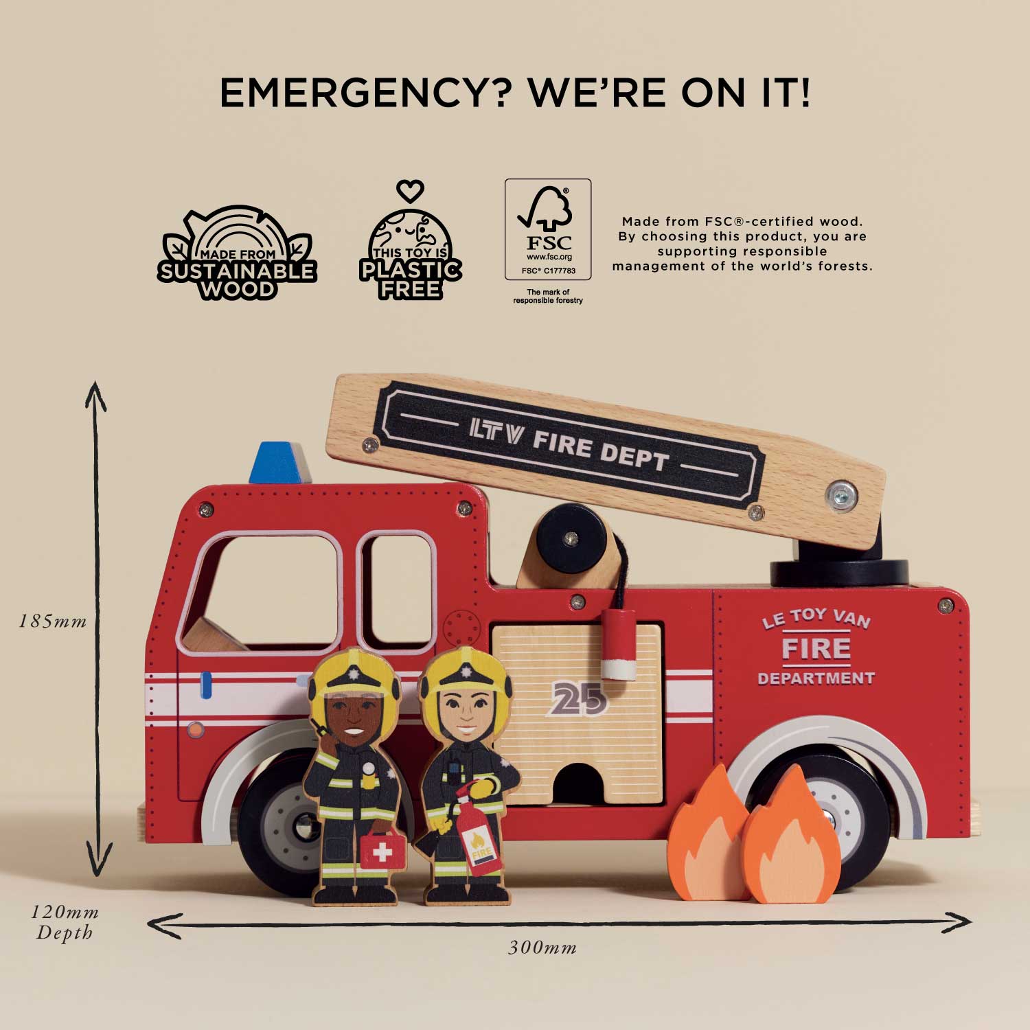 Wooden Fire Engine — Le Toy Van product photo 5