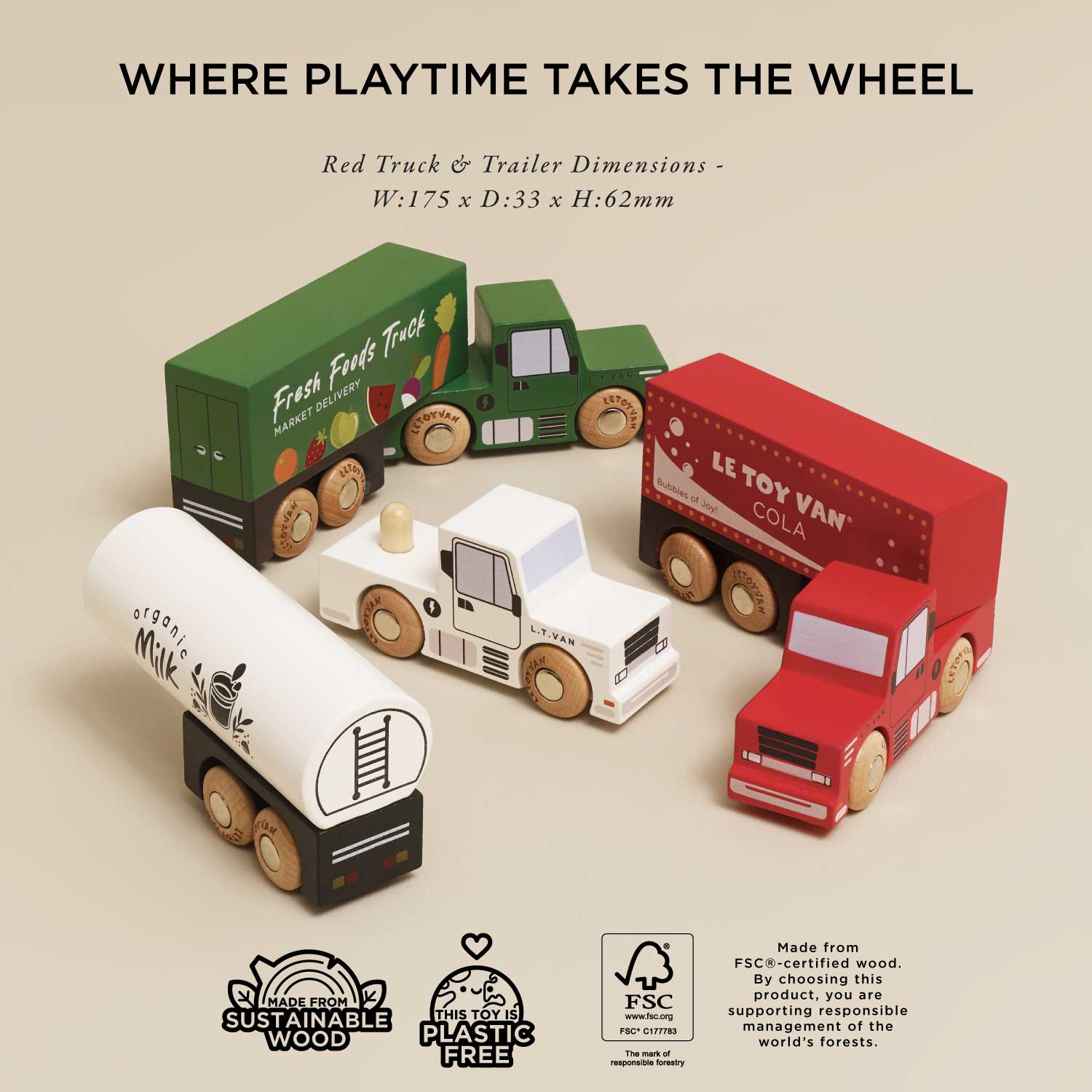 Wooden Trailer Trucks — Le Toy Van product photo 4