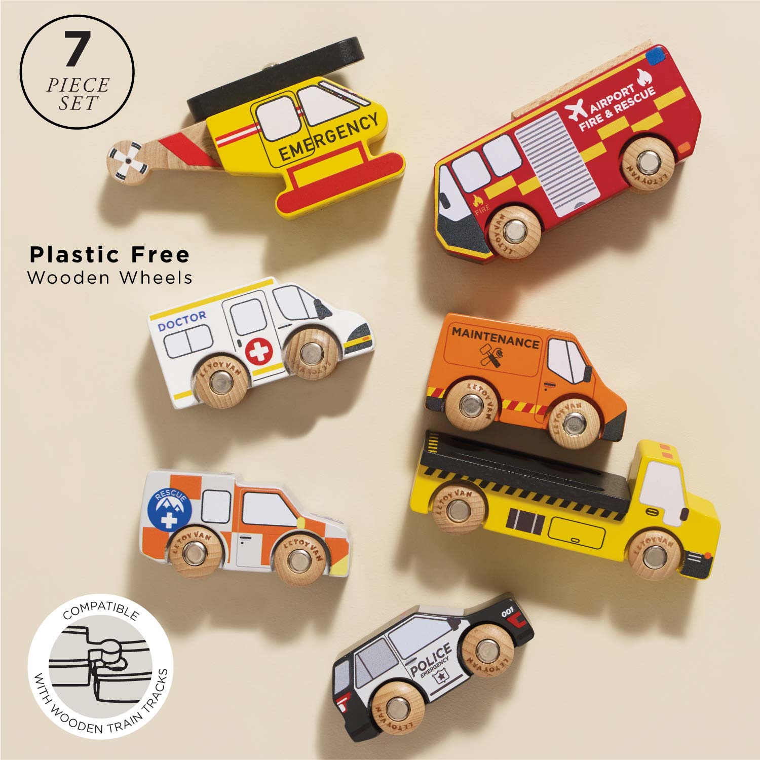Emergency Wooden Vehicle Set — Le Toy Van product photo 2
