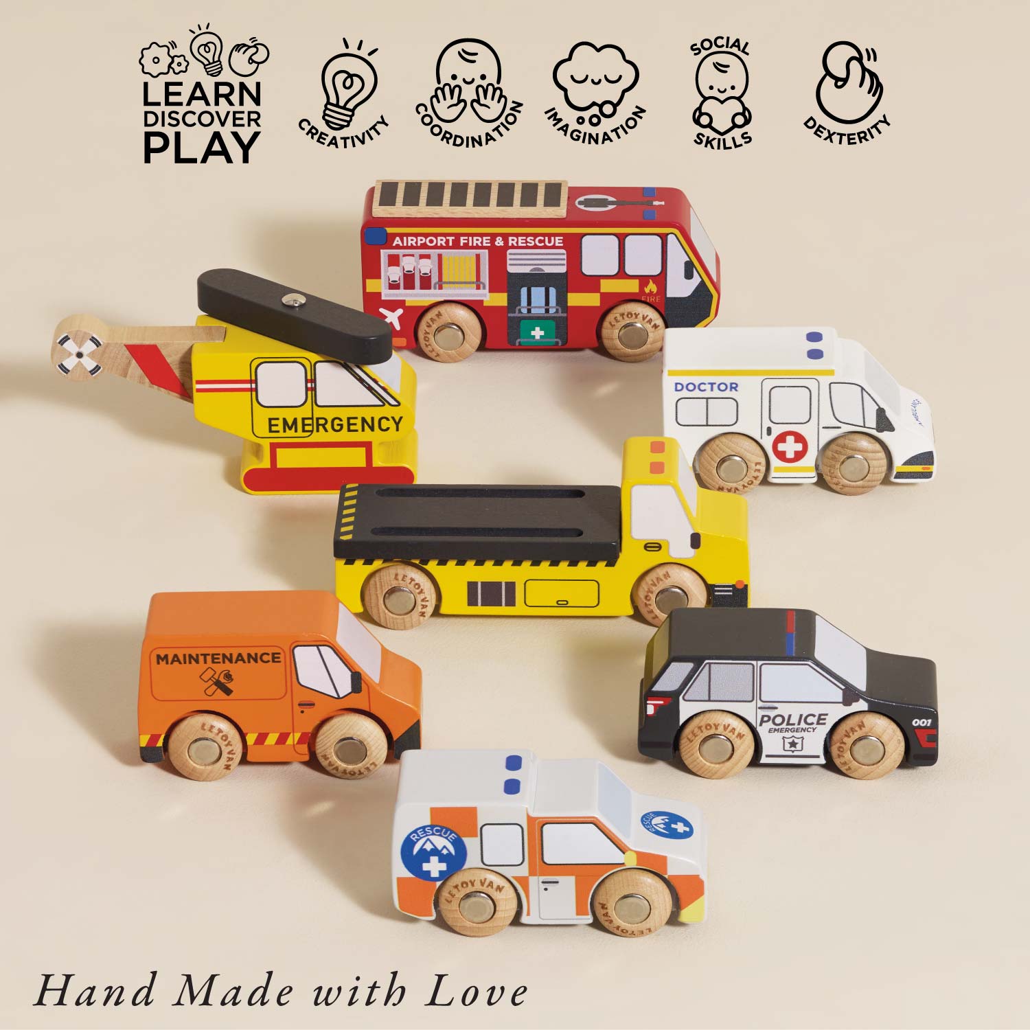 Emergency Wooden Vehicle Set — Le Toy Van product photo 3