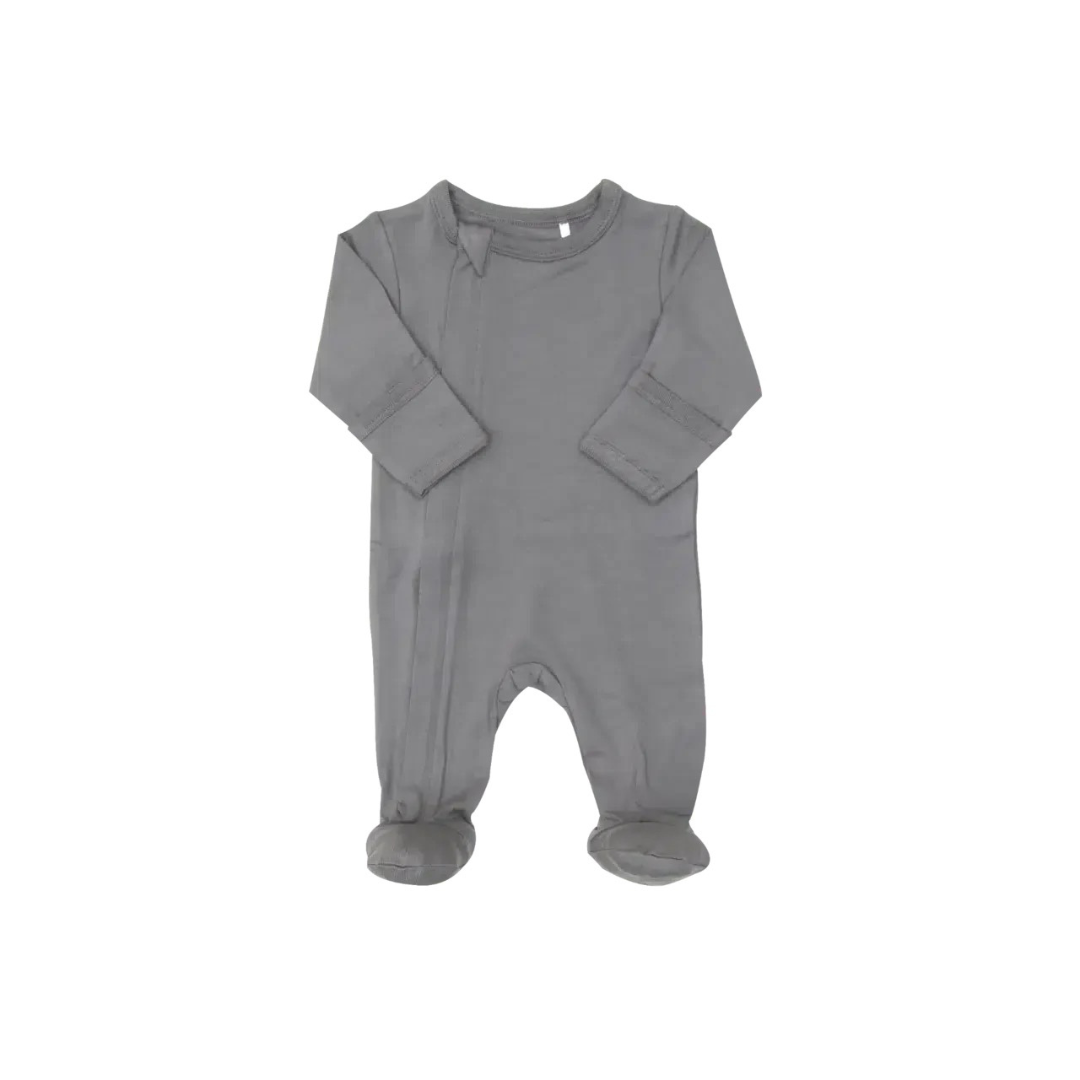 Granite Gray Zipper Footie