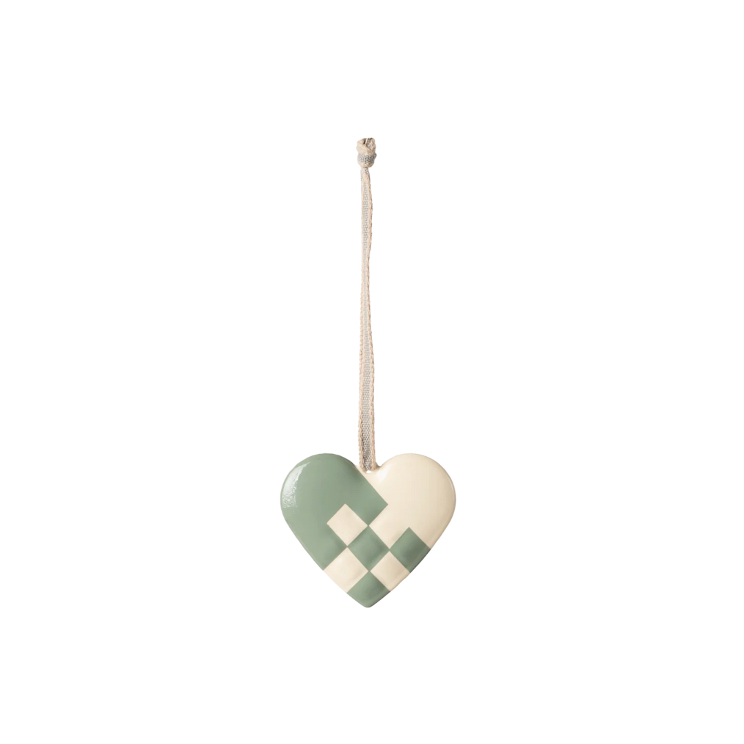 Small Metal Mint Green Heart Ornament