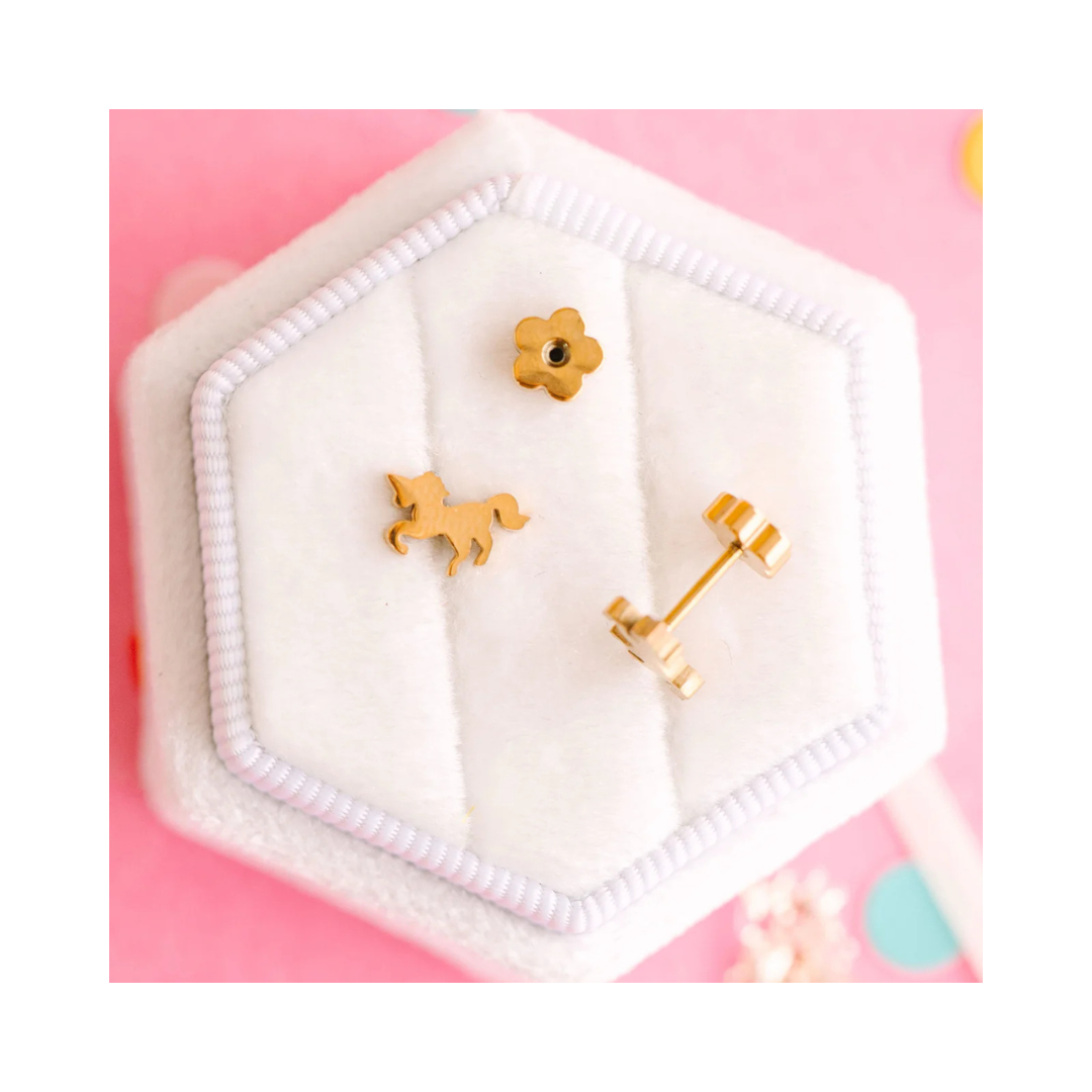 Classic Unicorn Screw Back Earrings