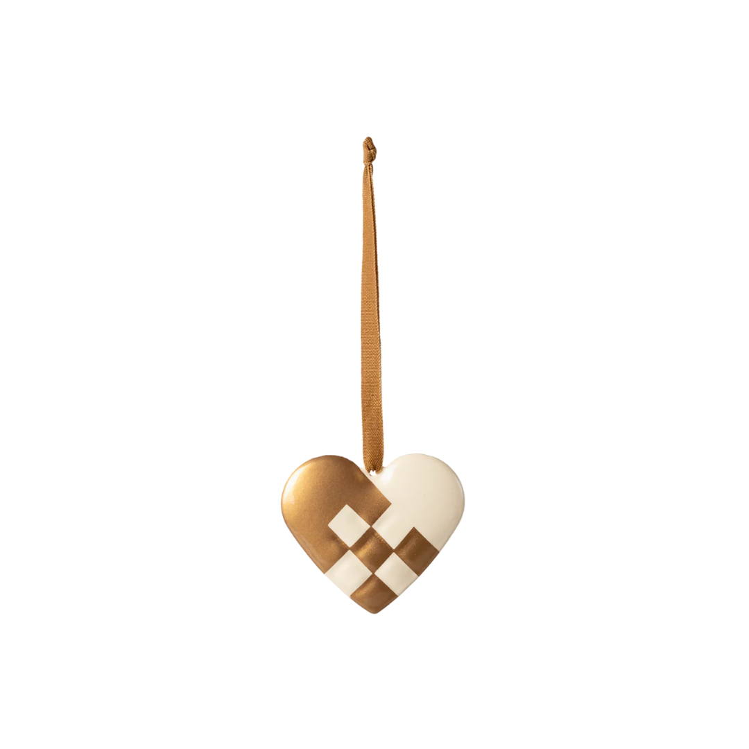 Metal Ornament Small Heart Gold