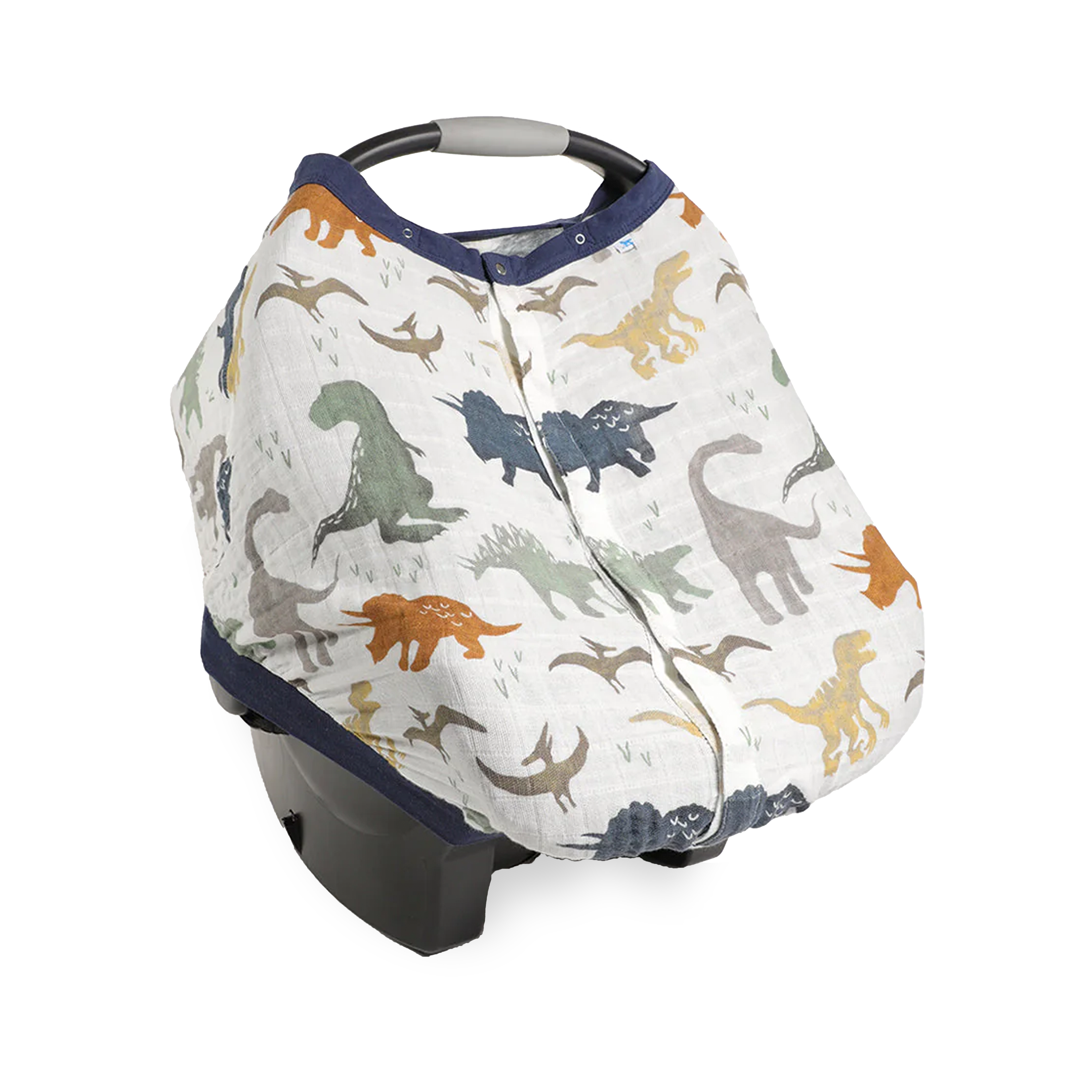 Dino friends Cotton Muslin Car Seat Canopy