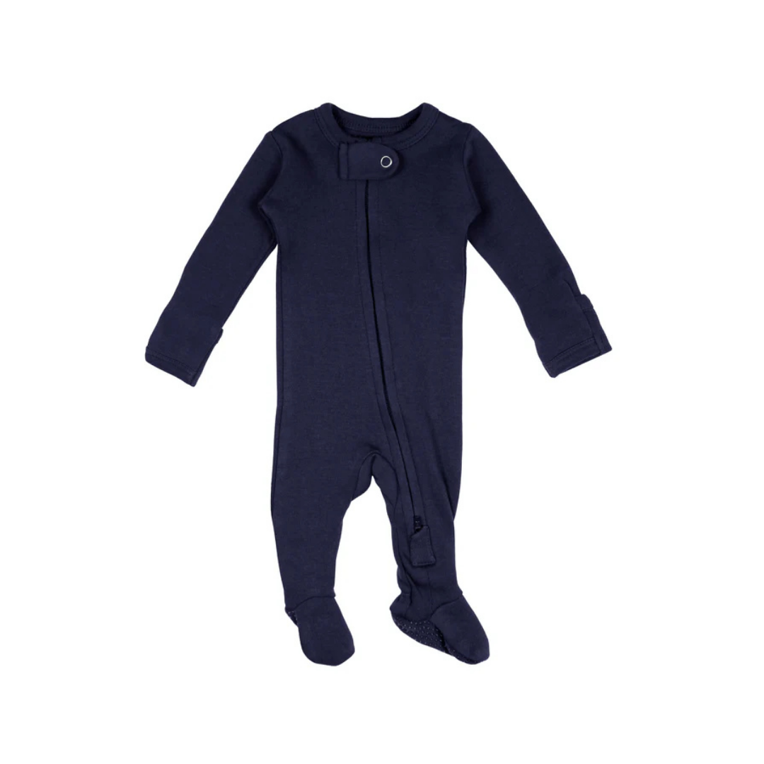 Navy 2 Way Zipper Footie