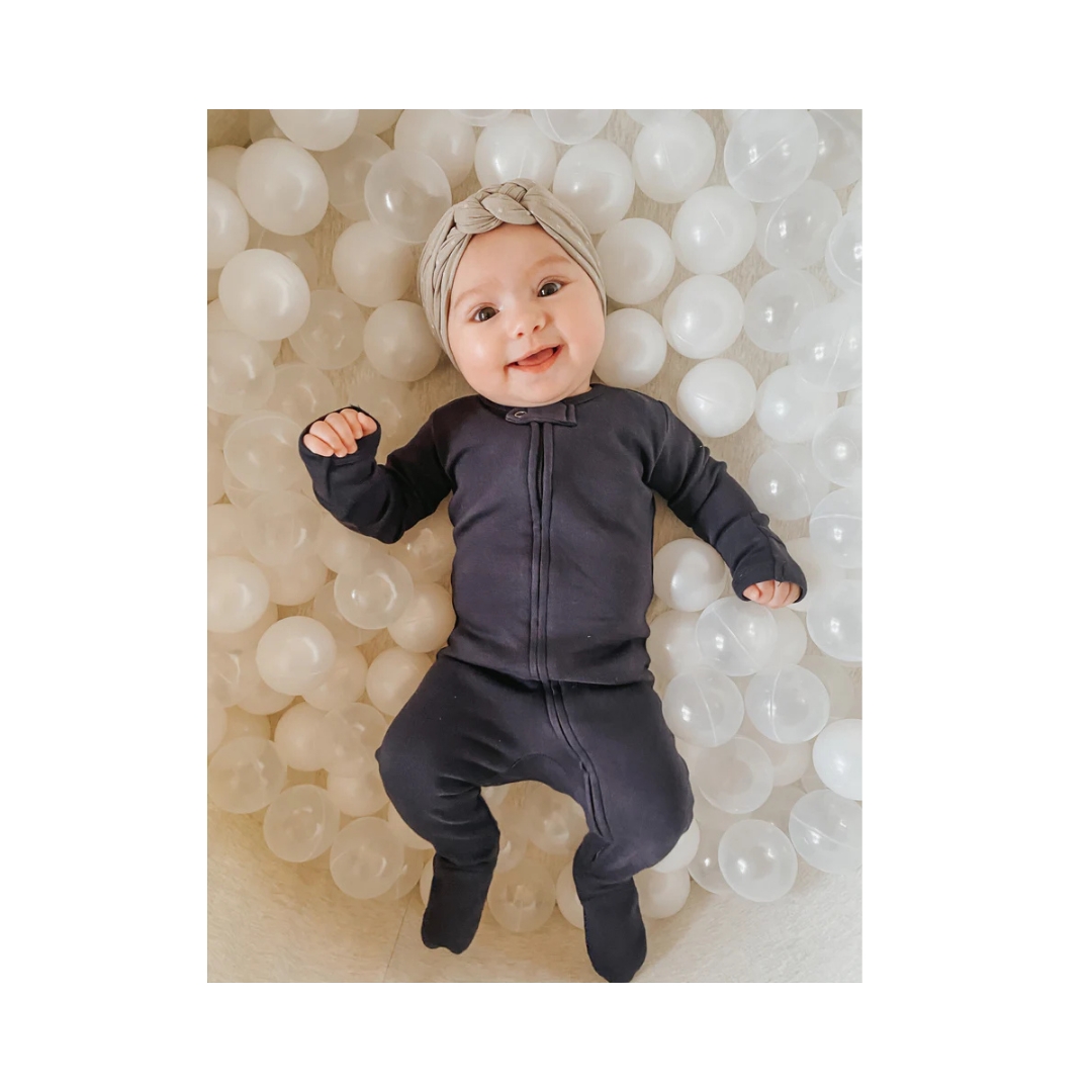 Navy 2 Way Zipper Footie