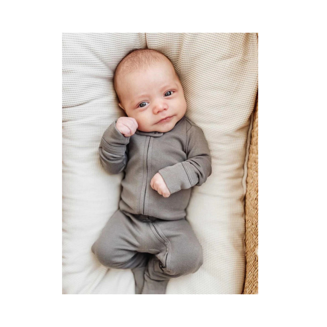 Gray 2 Way Zipper Footie