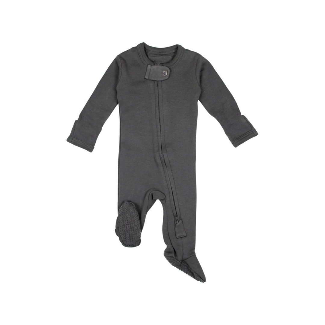 Gray 2 Way Zipper Footie