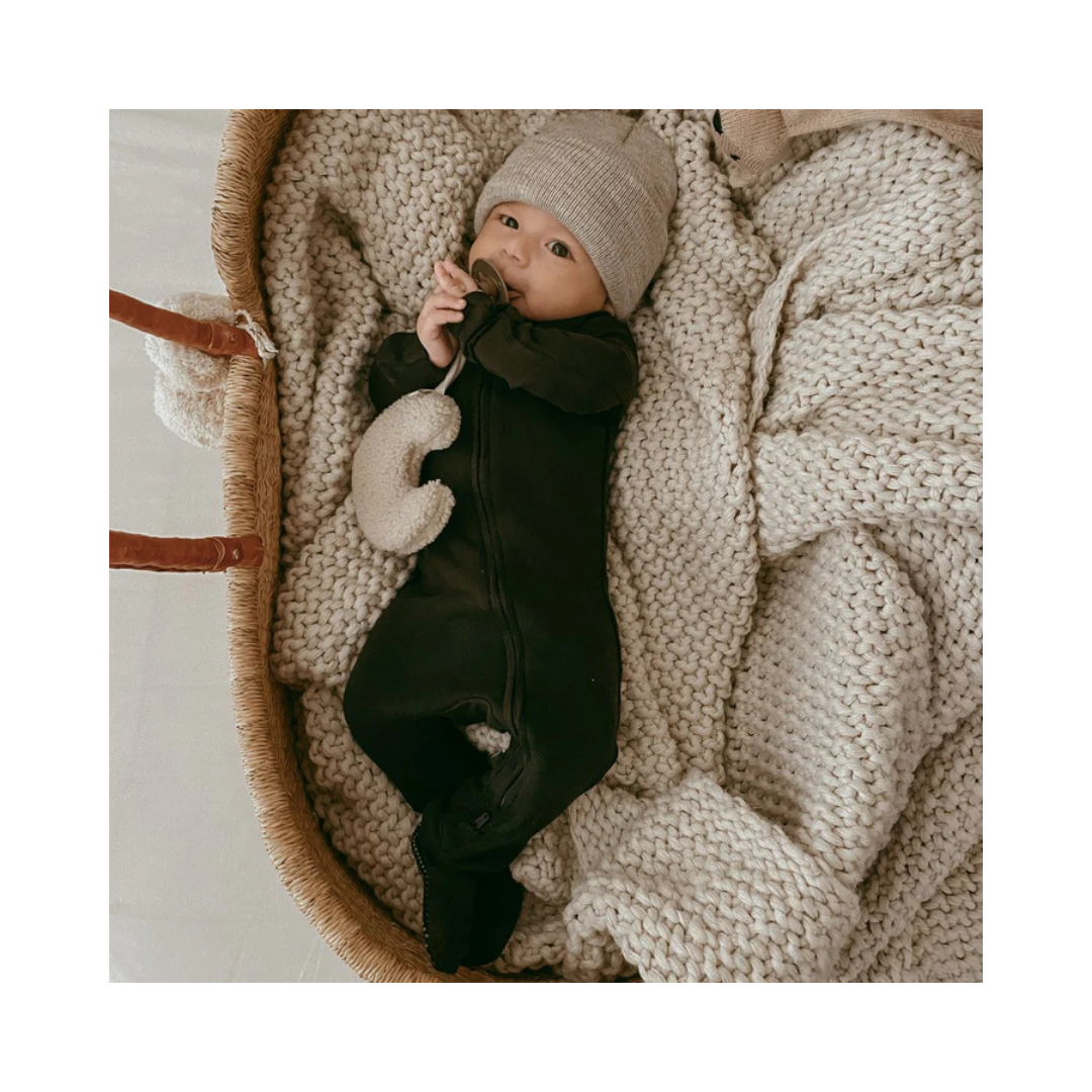 Black 2 Way Zipper Footie