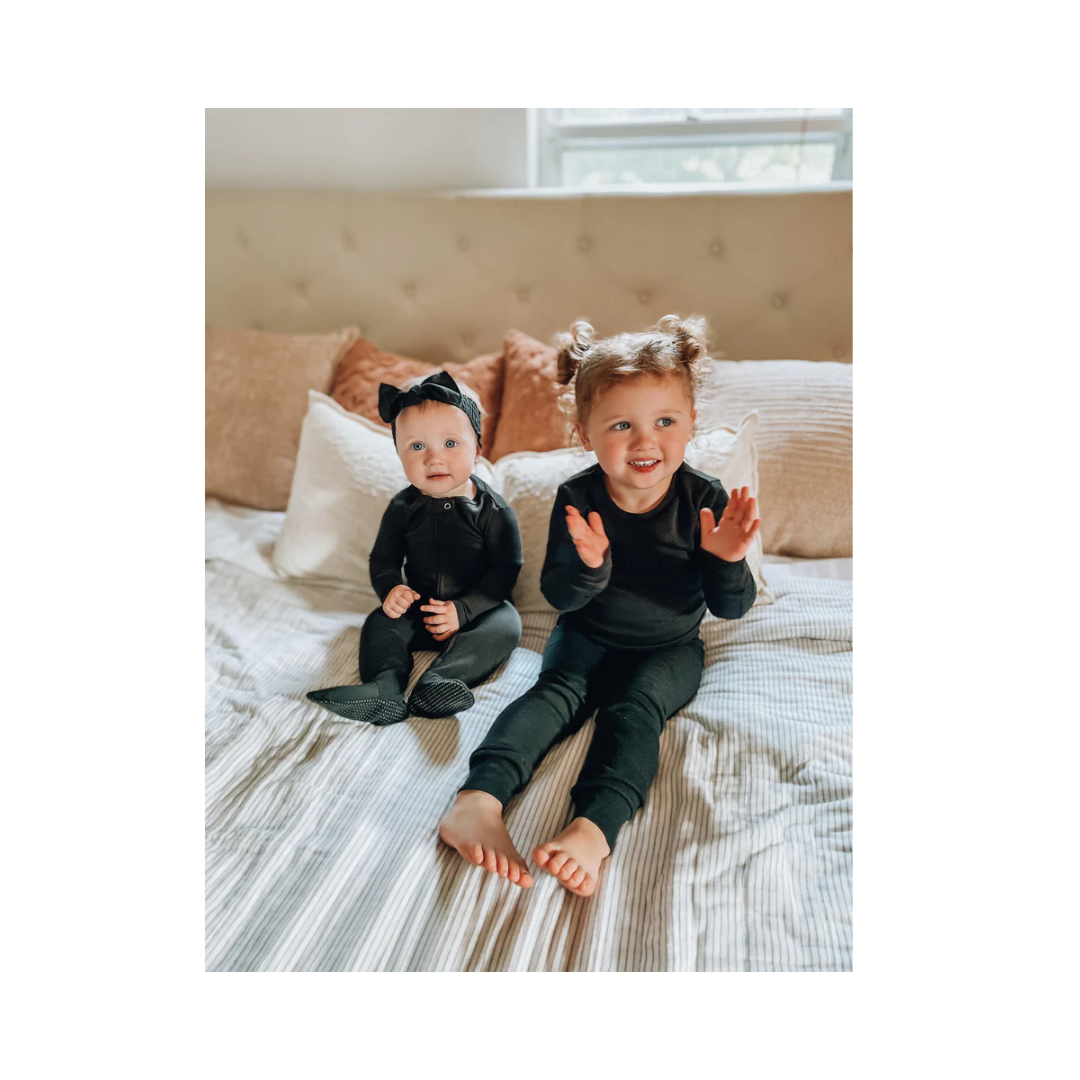 Black 2 Way Zipper Footie