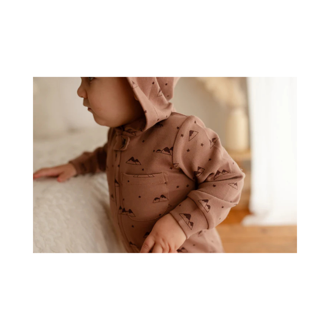 Latte Mountain Zipper Romper