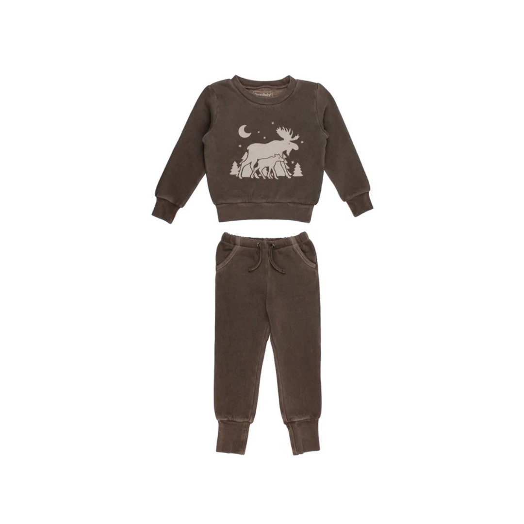 Bark Moose Graphic Sweatshirt & Jogger Set
