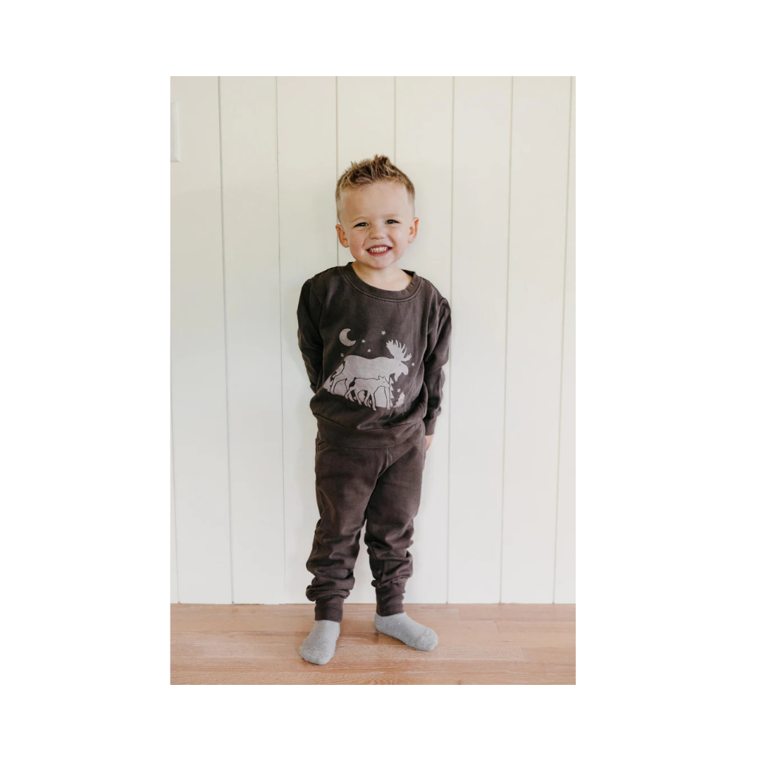 Bark Moose Graphic Sweatshirt & Jogger Set