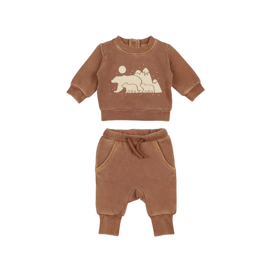 Latte Bear Graphic Sweatshirt & Jogger Set