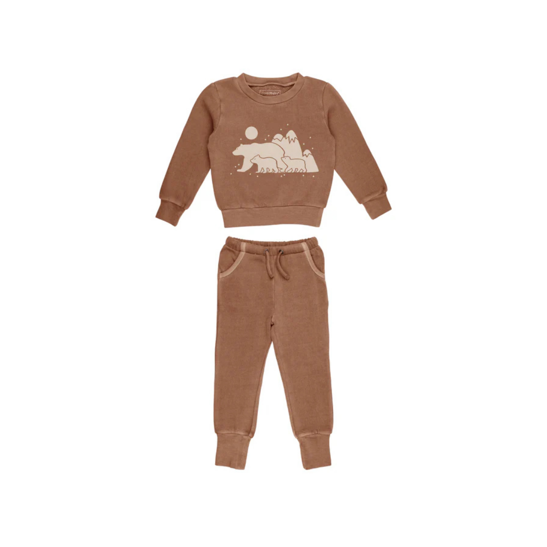 Latte Bear Graphic Sweatshirt & Jogger Set