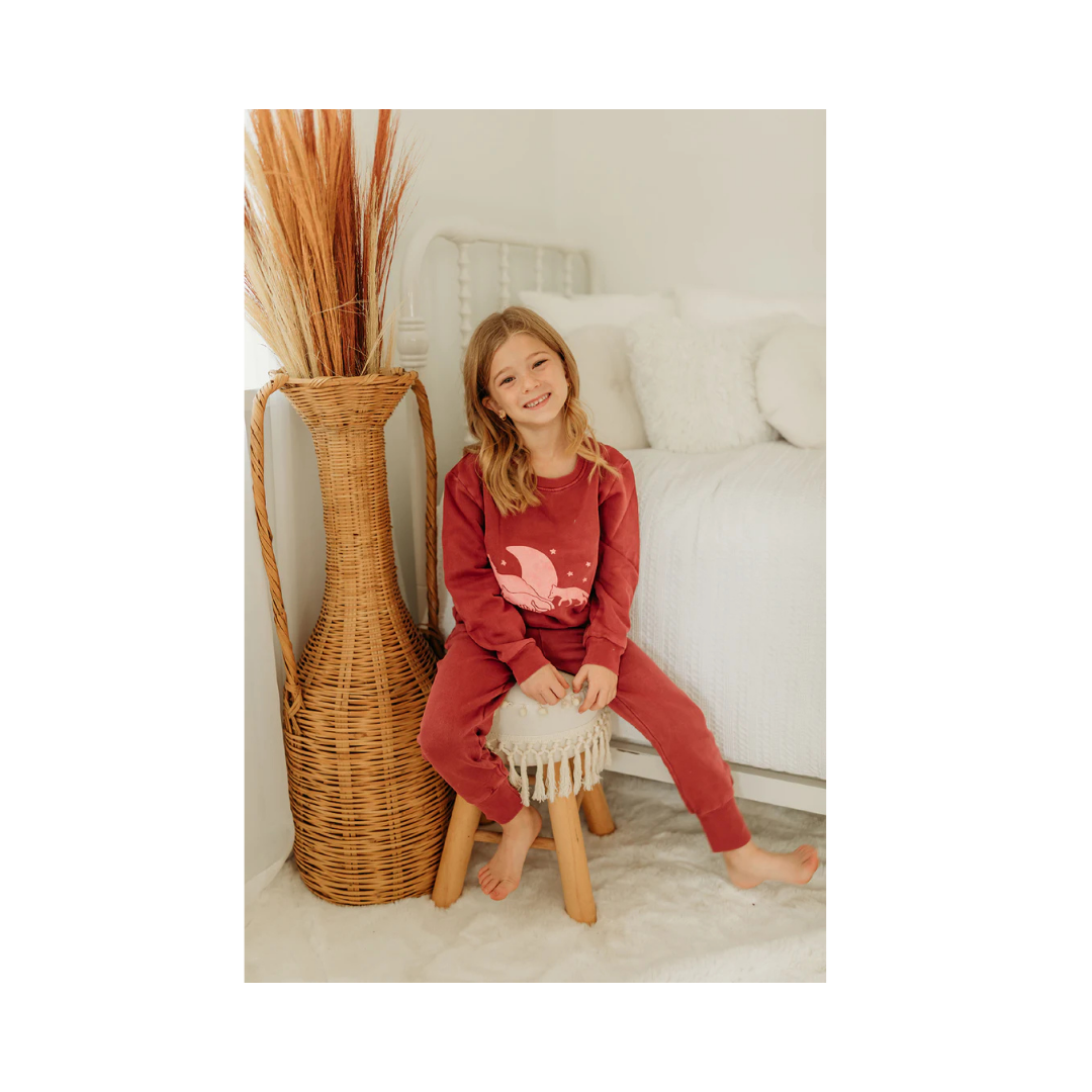Cherry Fox Graphic Sweatshirt & Jogger Set