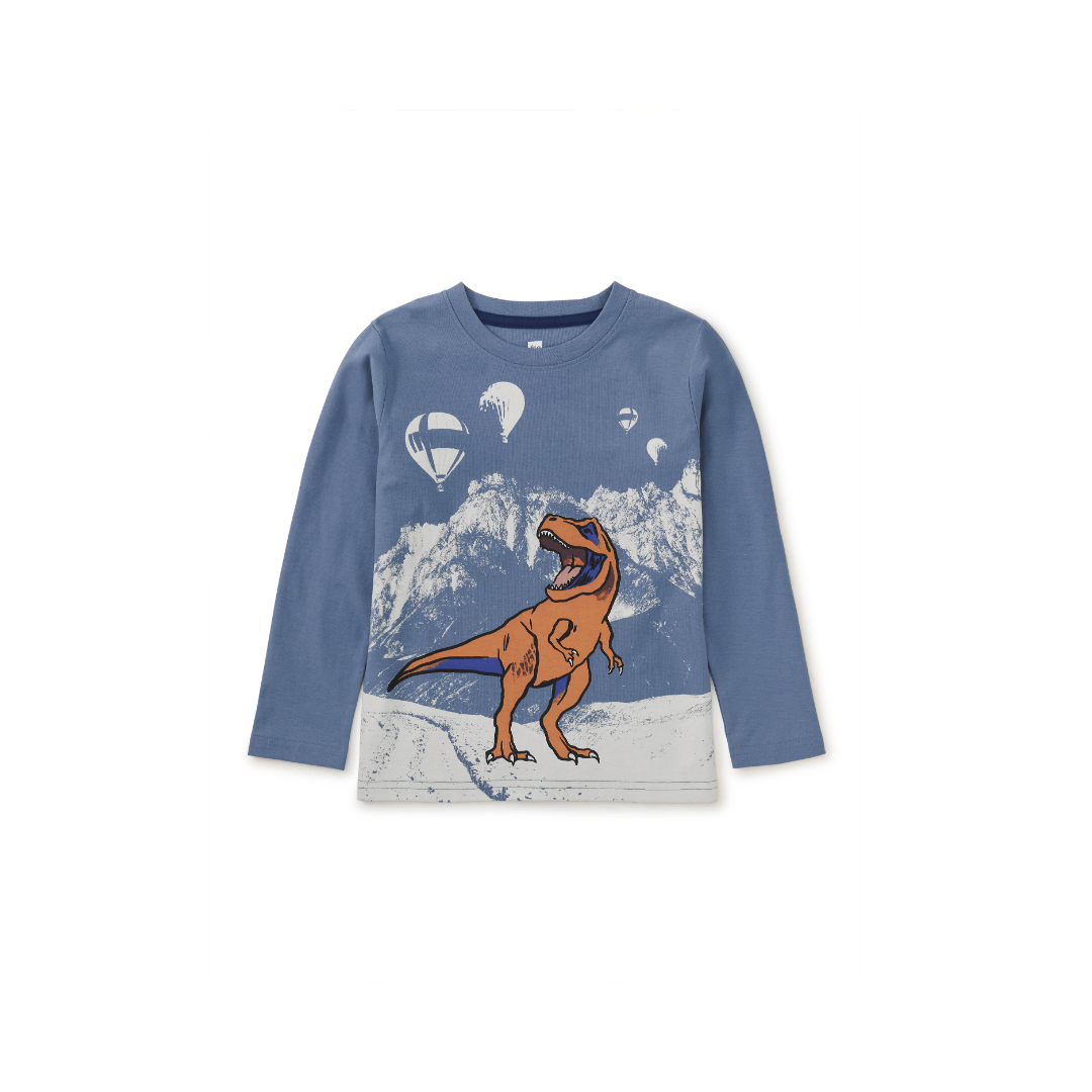 T Rex Mountains Long Sleeve Graphic T